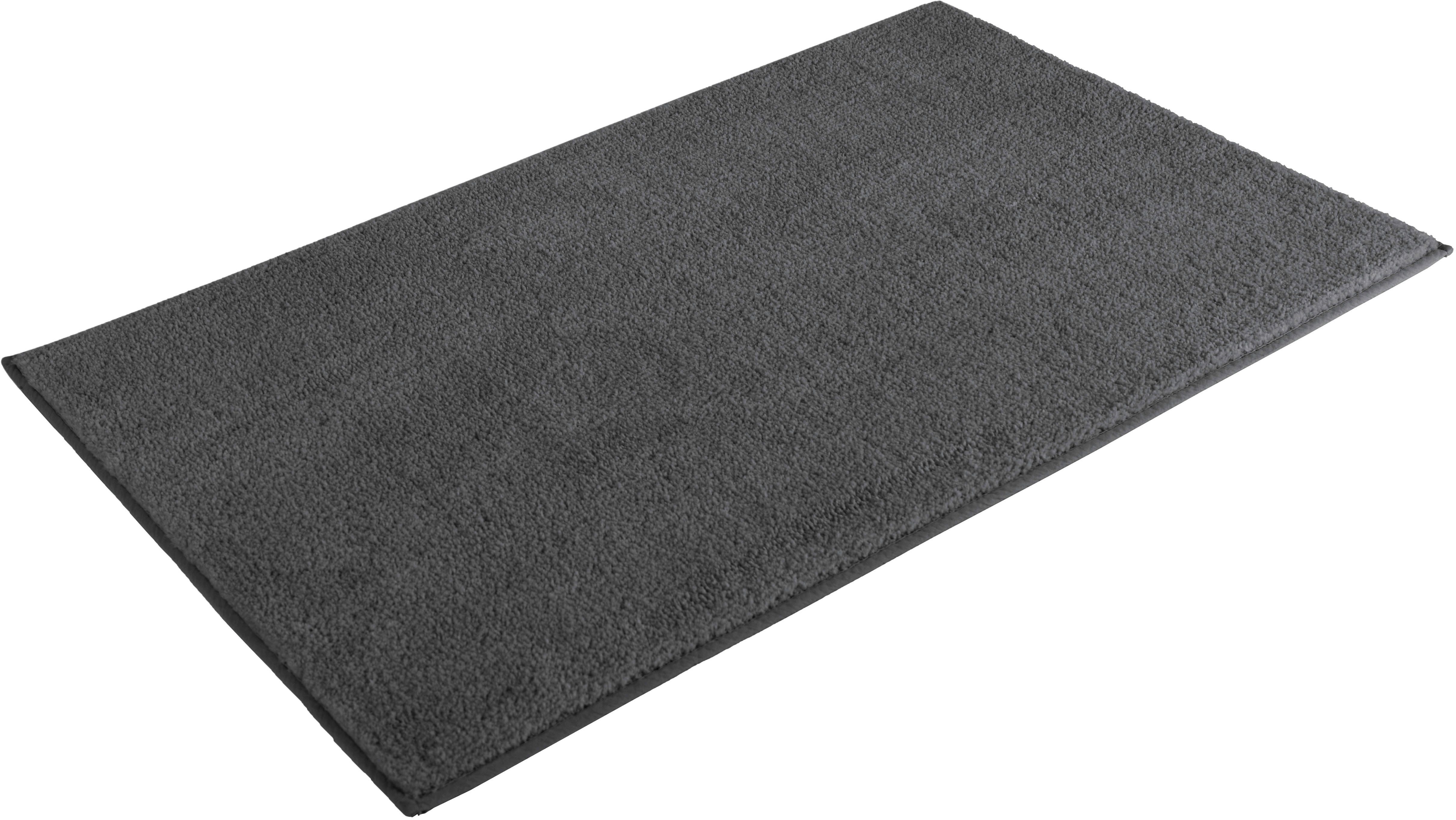 OTTO home Badematte Vanessa, Badvorleger, Badezimmer Teppich, Höhe 10 mm, rutschhemmend beschichtet, schnell trocknend, strapazierfähig, fußbodenheizungsgeeignet, Polyester, rechteckig, Badteppich, weiche Haptik, unifarben