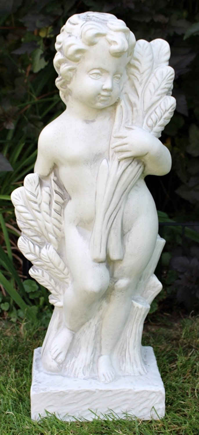 Otto Müller Skulptur Deko Figur Statue Vierjahreszeiten Putte Sommer stehend H 70 cm klassische Gartenskulptur Kunststoff