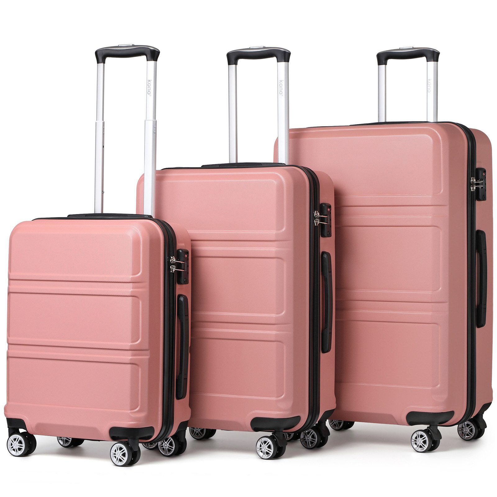 KONO Hartschalen-Trolley mit TSA-Schloss - Reisekoffer und Rollkoffer in einem