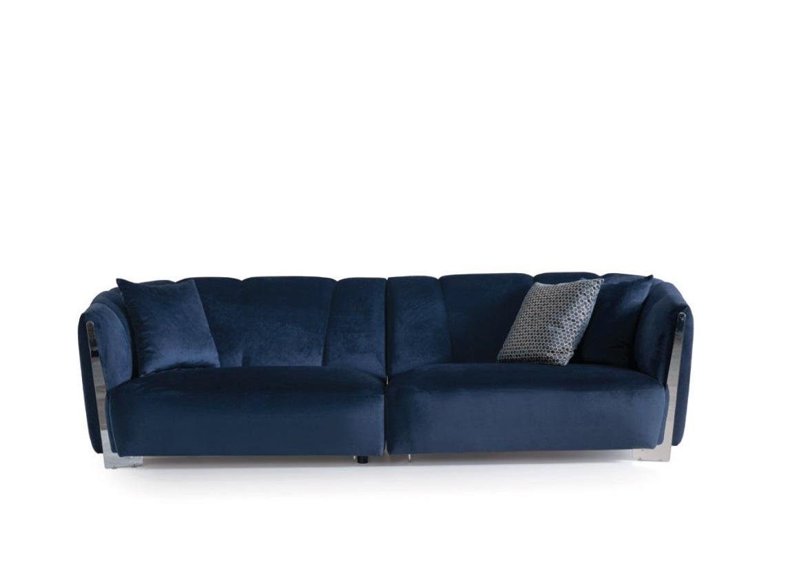 JVmoebel Sofa, Wohnzimmer Sofa Couch Designer Textil Sitz Polster Design neu blau