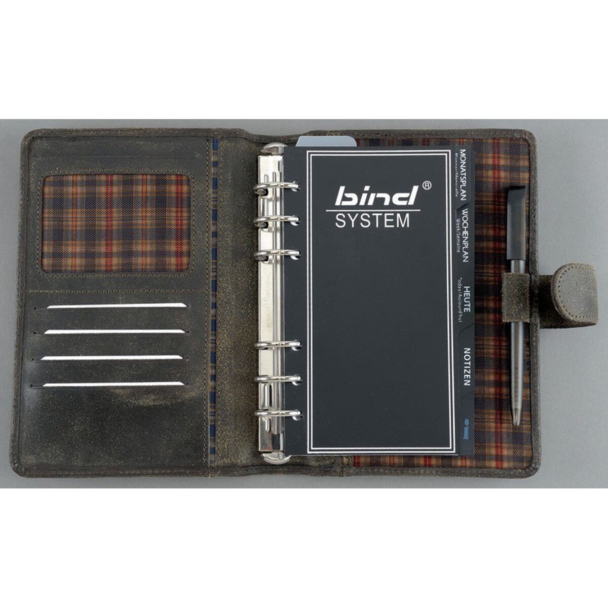 BIND Terminplaner Systemplaner A6 Leder 1 Woche/2 Seiten braun 2026