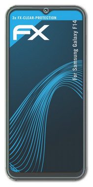atFoliX Schutzfolie Displayschutz für Samsung Galaxy F14, (3 Folien), Ultraklar und hartbeschichtet