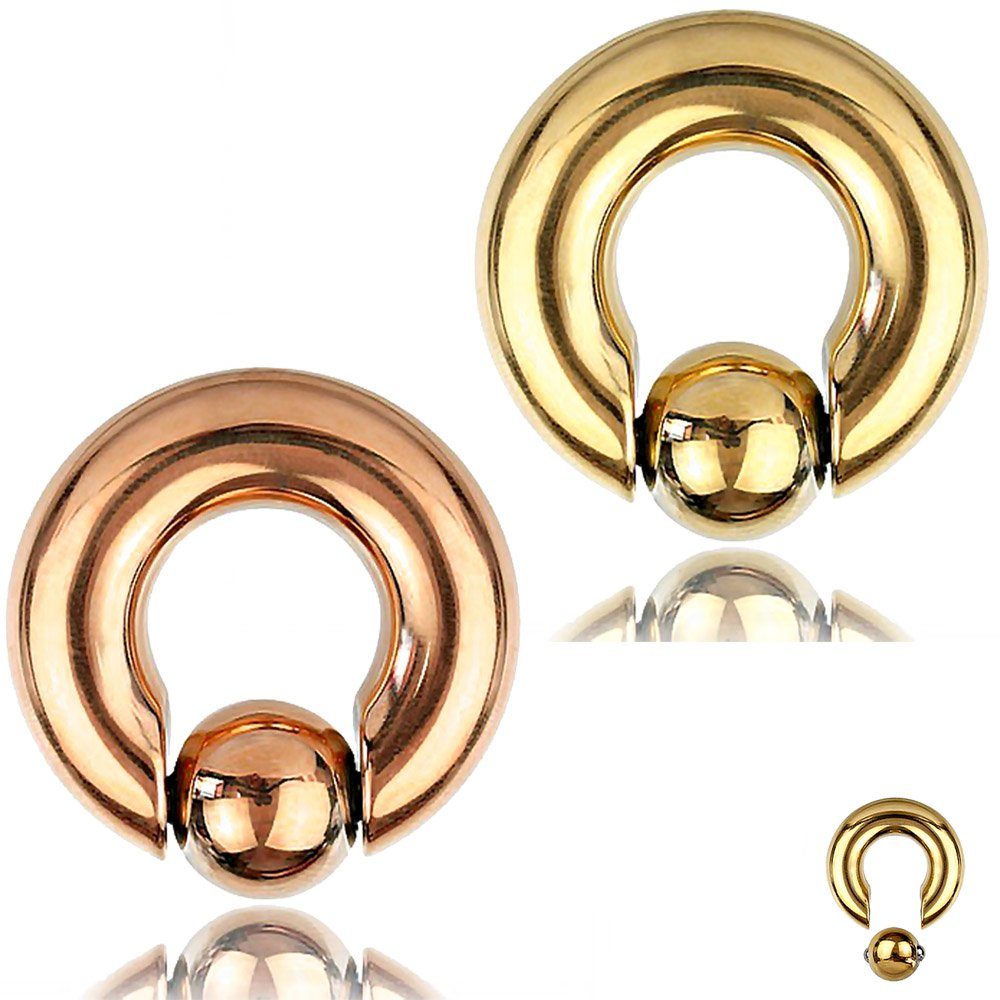 viva-adorno Intimpiercing Piercing Ring BCR XXL Klemmring mit Kugel Spring Ball Closure Ring, Clip in Pop Out Ohrpiercing Nasenpiercing Septumpiercing Brustpiercing