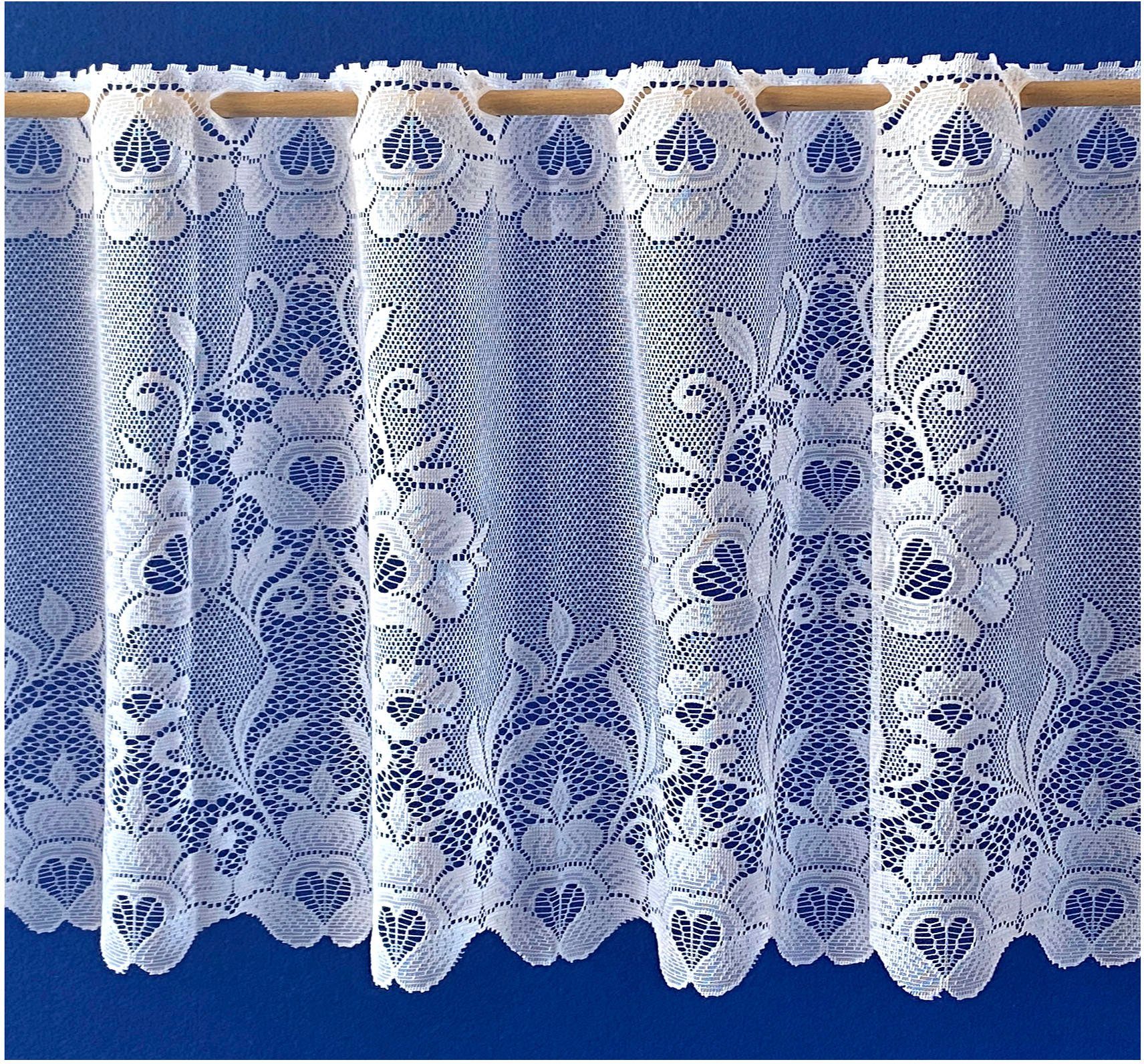 Weckbrodt Scheibengardine Marburg (1 St), Stangendurchzug, halbtransparent, Jacquard, Bistro, Jacquard, strukturiert, floral, geblümt, Gardine, Store