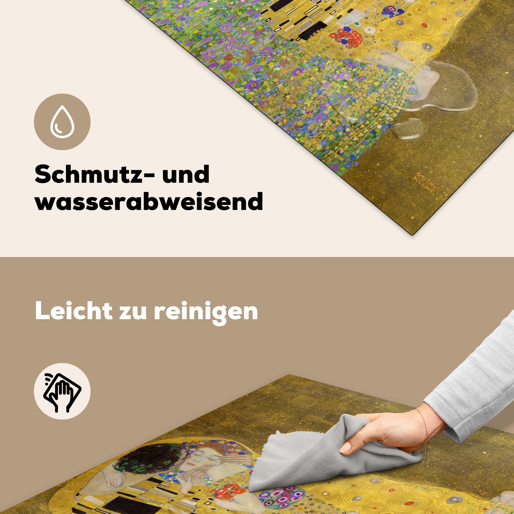 MuchoWow Herdblende-/Abdeckplatte Der Kuss - Vinyl, Klimt, 78x78 tlg), küche Gustav (1 für Arbeitsplatte cm, Ceranfeldabdeckung