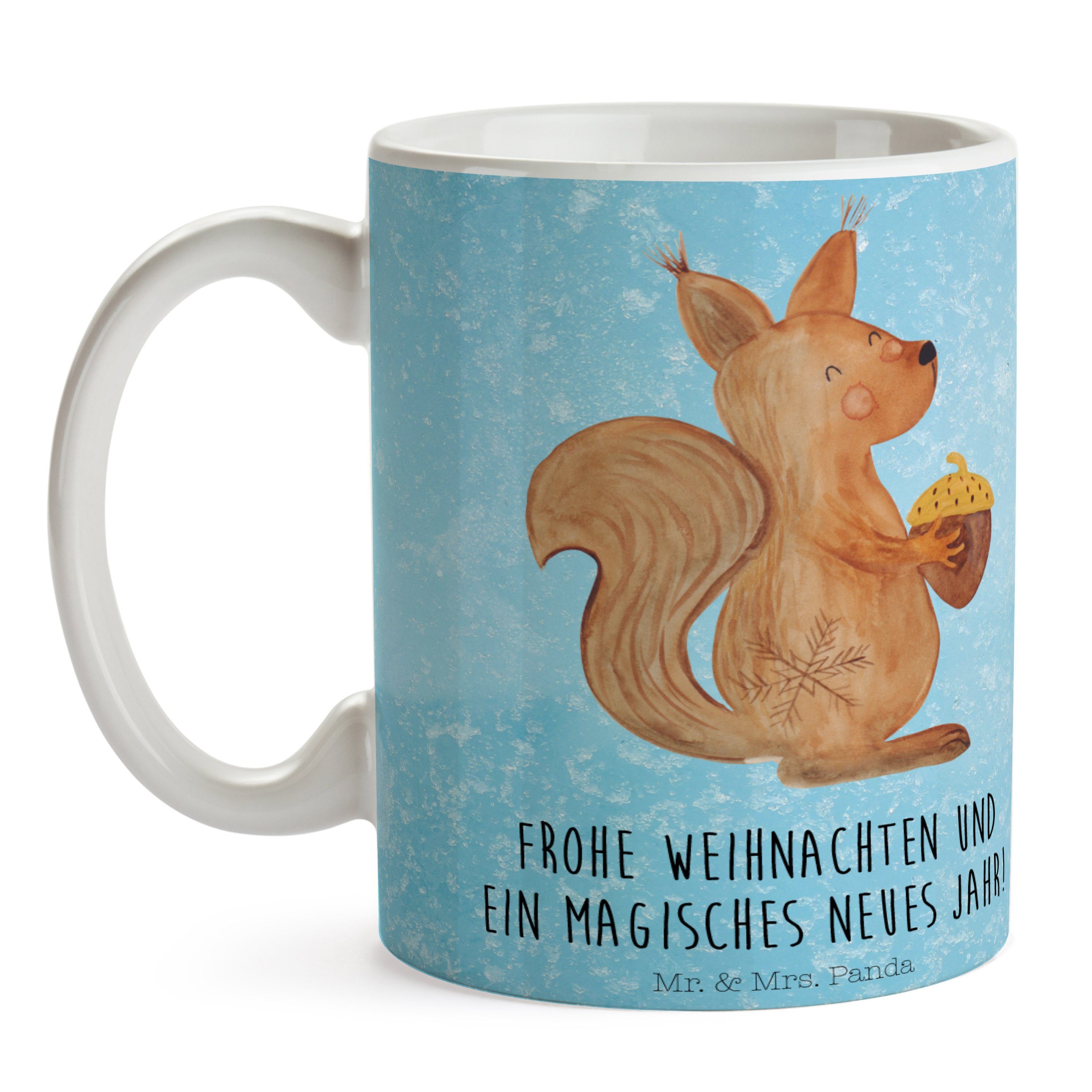 - Mr. & Panda Eichhörnchen Keramik Tasse Mrs. - Weihnachten, Frohe Geschenk, Weihnachtszeit Eisblau