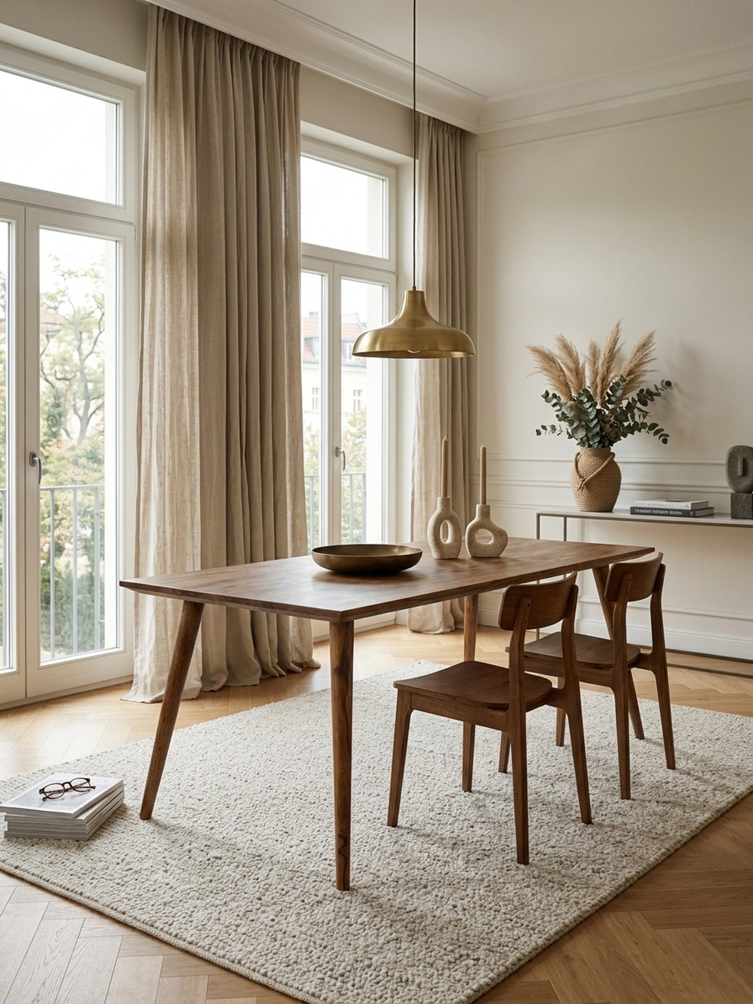 KADIMA DESIGN Esstisch Massivholz Esszimmertisch SAVIO, Retro Landhausstil, handgefertigt – Bild 3 von 5