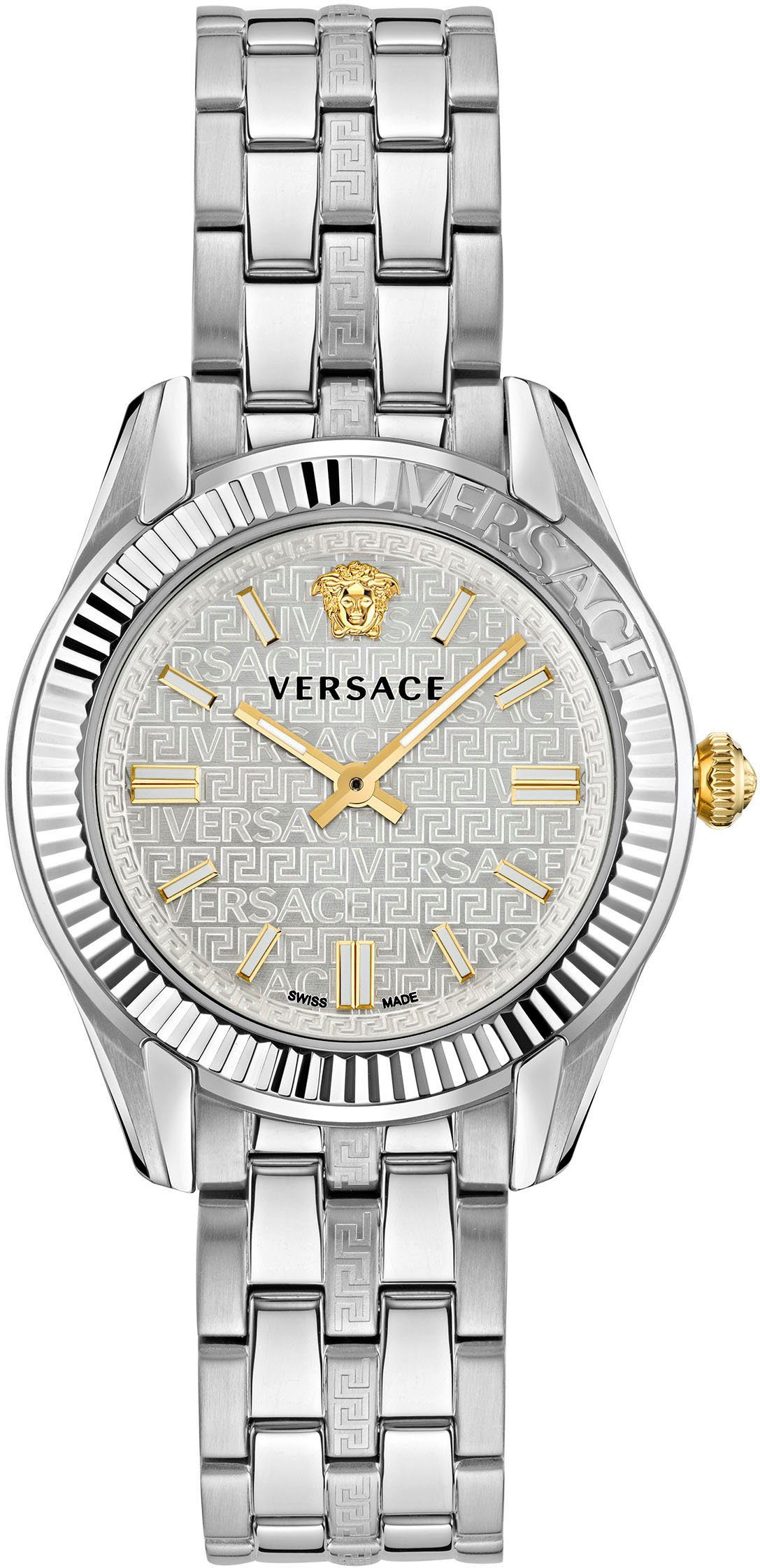 Versace Quarzuhr GRECA TIME LADY, VE6C00323, Armbanduhr, Damenuhr, Saphirglas, Swiss Made, Leuchtzeiger