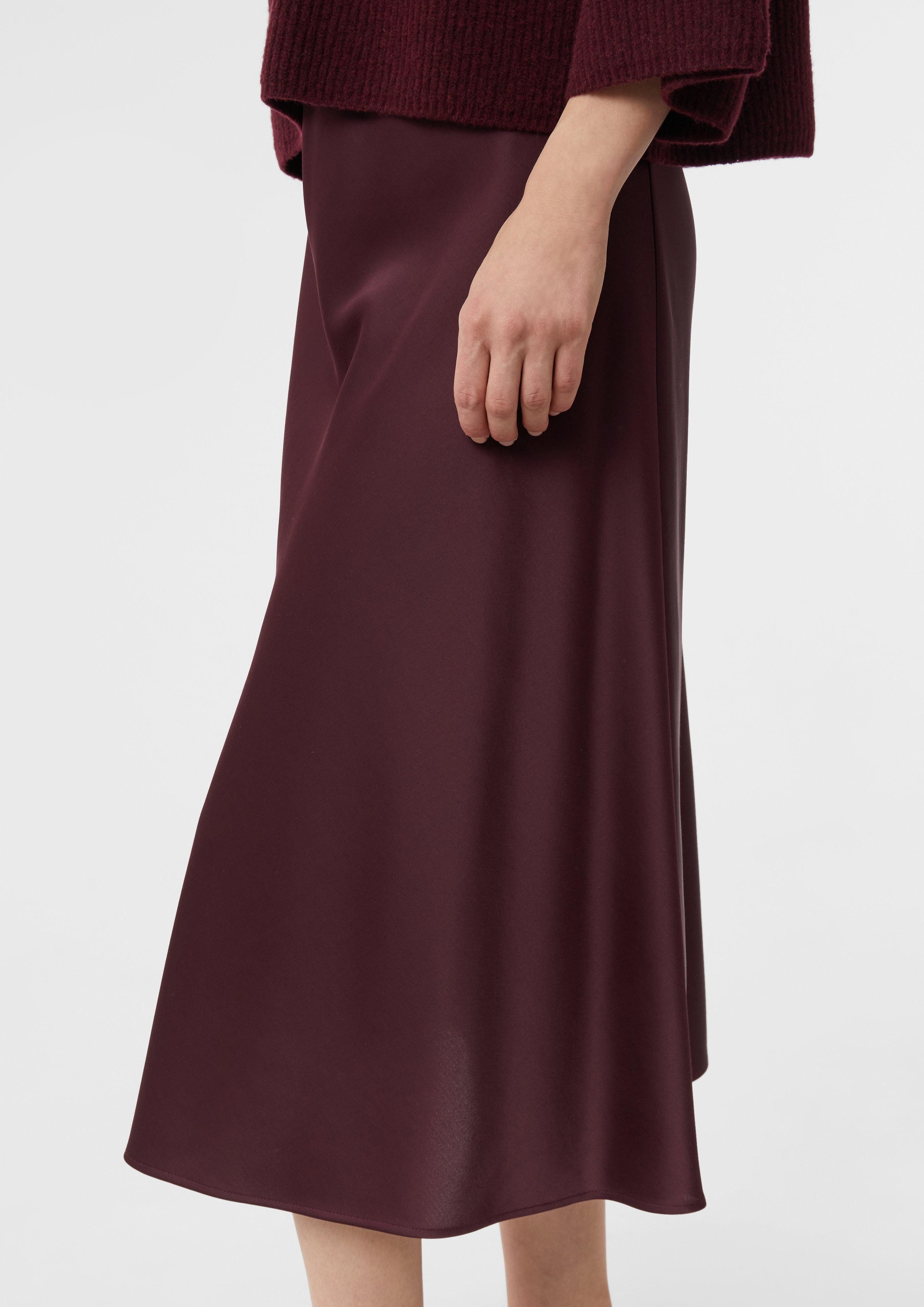 comma Maxirock Midi-Rock aus Satin mit günstig online kaufen
