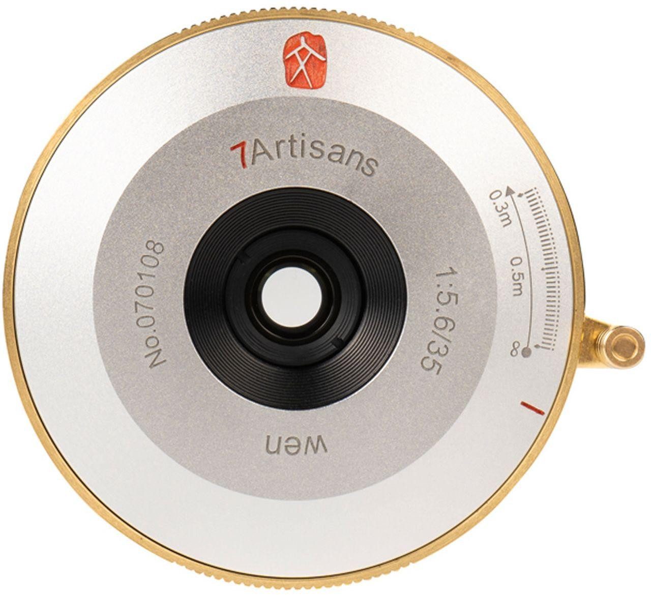 7Artisans 35mm f5,6 WEN Pancake Leica M silber Zoomobjektiv