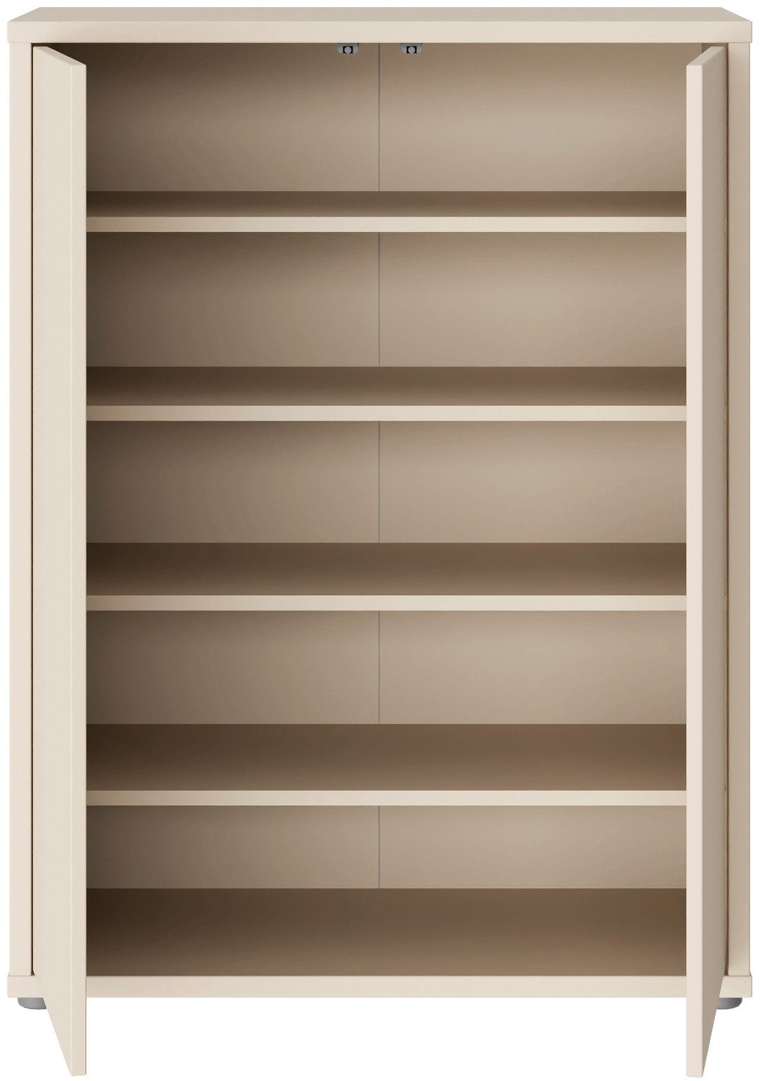 FORTE Schuhschrank Alice Springs, Schuhschrank, Platz für 15 Paar Schuhe, 2 Türen (B/H/T 74,5/99,1/34,9 cm) Stauraumschrank, Mehrzweckschrank, grifflose Front, Push to open