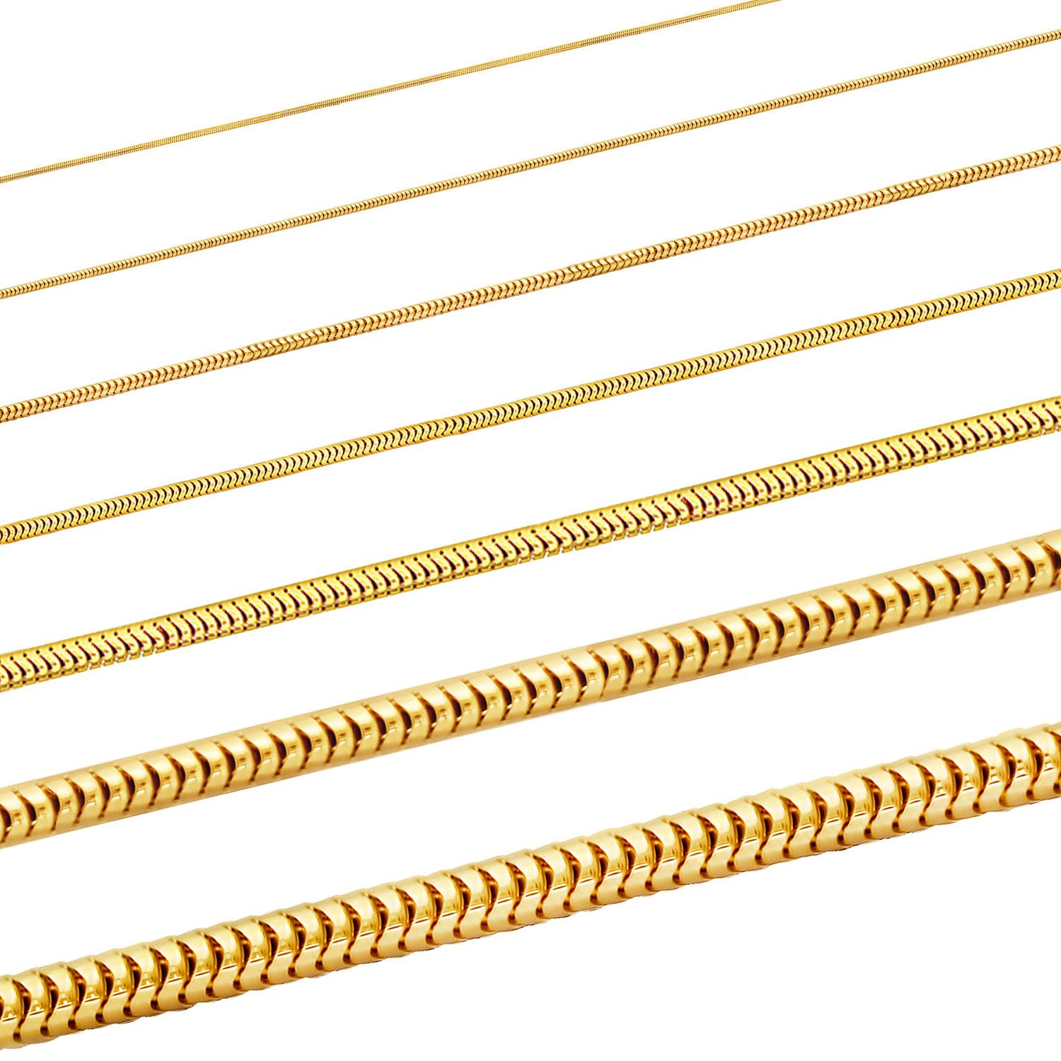 HOPLO Schlangenkette Goldkette Schlangenkette Länge 40cm - Breite 0,9mm - 750-18 Karat Gold
