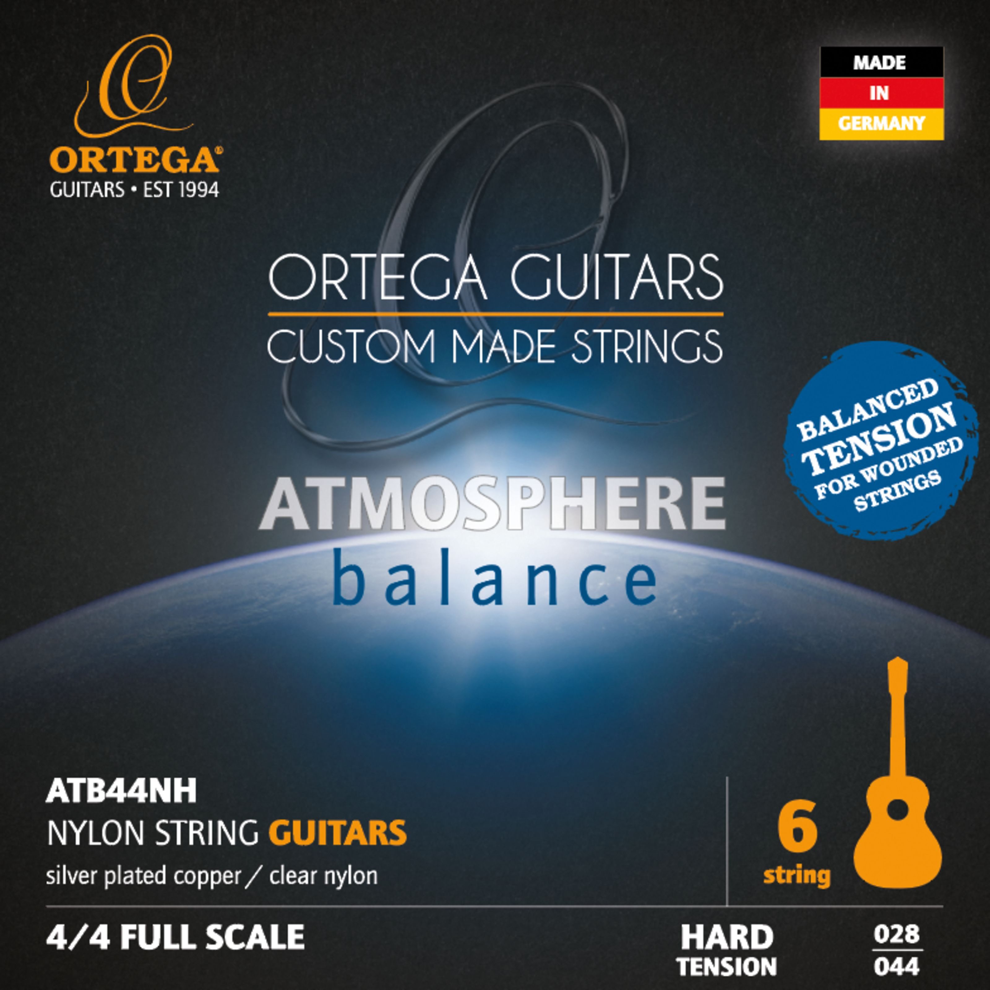 ORTEGA Guitars Saiten, ATB44NH Nylon Strings Hard Tension - Konzertgitarrensaiten