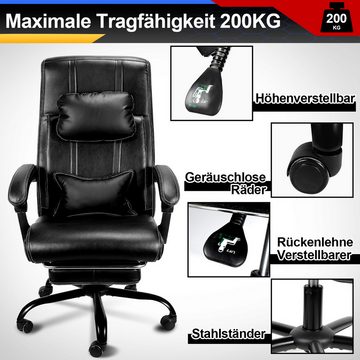 Bettizia Gaming-Stuhl Chefsessel Bürostuhl mit gepolsterten Armlehnen Kopfunterstützung
