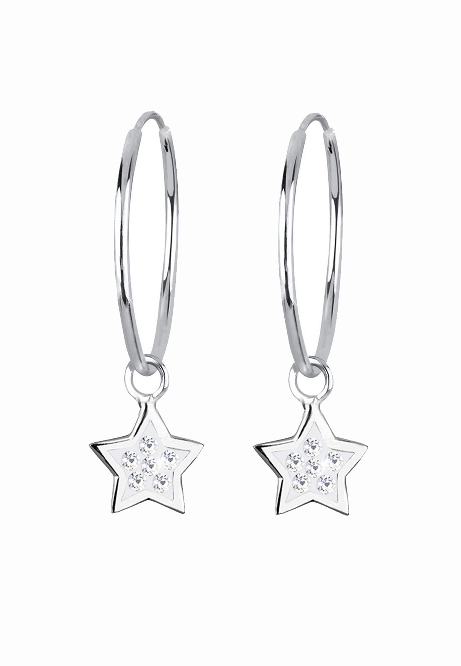 Elli Paar Creolen Creolen Stern Kristalle 925 Silber, Sterne günstig online kaufen