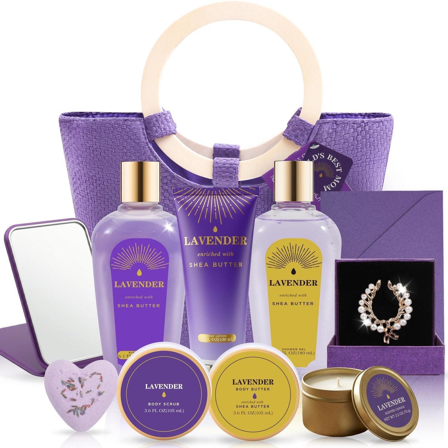 LuxusKollektion Pflege-Geschenkset Spa Geschenkset Damen 11tlg Lavendel
