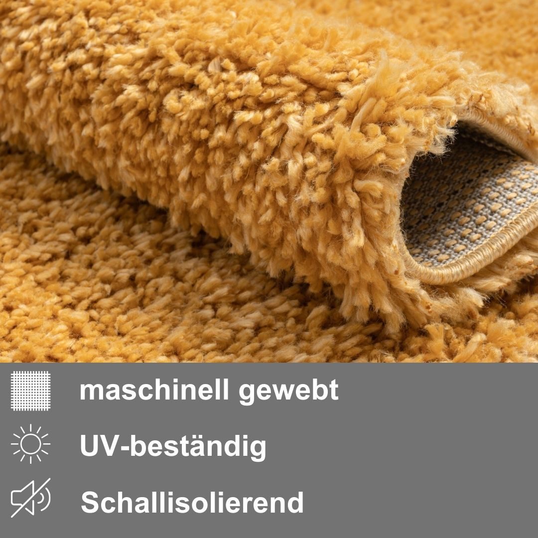 Myflair Möbel & Accessoires Hochflor-Teppich My Shaggy, rechteckig, Höhe: 37 mm, Shaggy, Uni-Farben, leicht glänzend, Microfaser, extra flauschig
