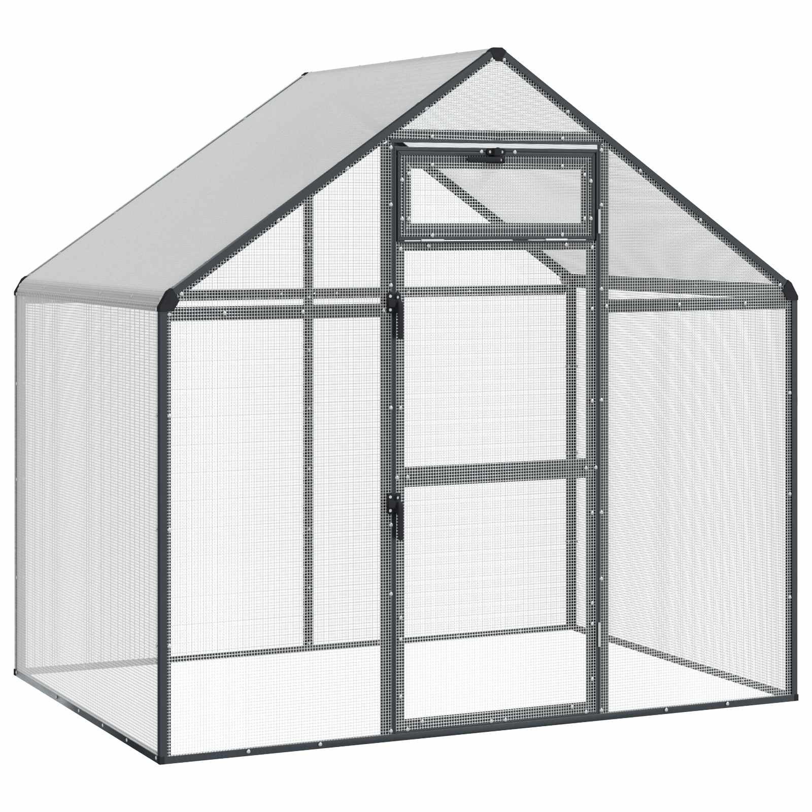 vidaXL Voliere 181,5 x 110,5 x 173,5 cm Vogelkäfig Anthrazit 181,5x110,5x173,5 cm