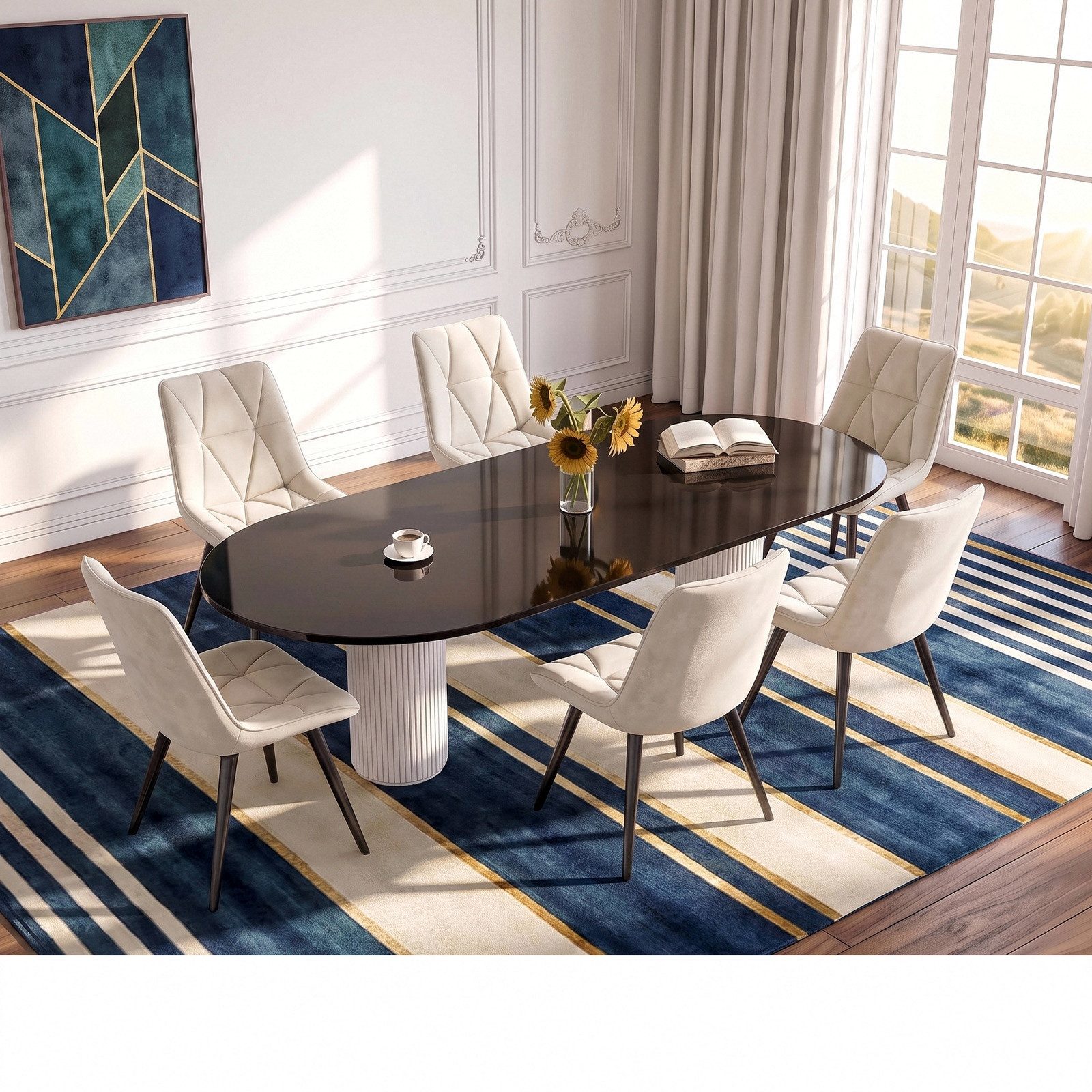 TLGREEN Esszimmerstuhl 2/4/6er set,Küchenstuhl gepolstert mit Rückenlehne, (Polsterstühle aus Samt,mit Metallbeinen,bis 170 kg belastbar, 6 St), für Wohnzimmer Küche Esszimmer