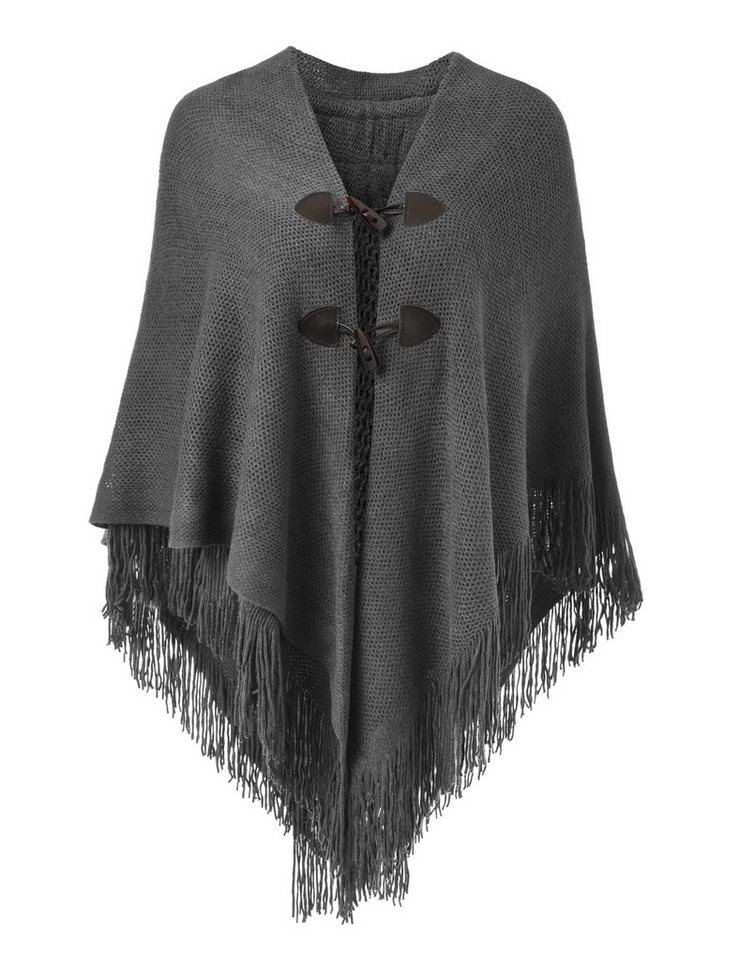 Autrucker Poncho Damen Poncho Schal, Kuscheliges Oversize Cape mit offener Front (1-St) Weicher Schulterumhang für Herbst und Winter