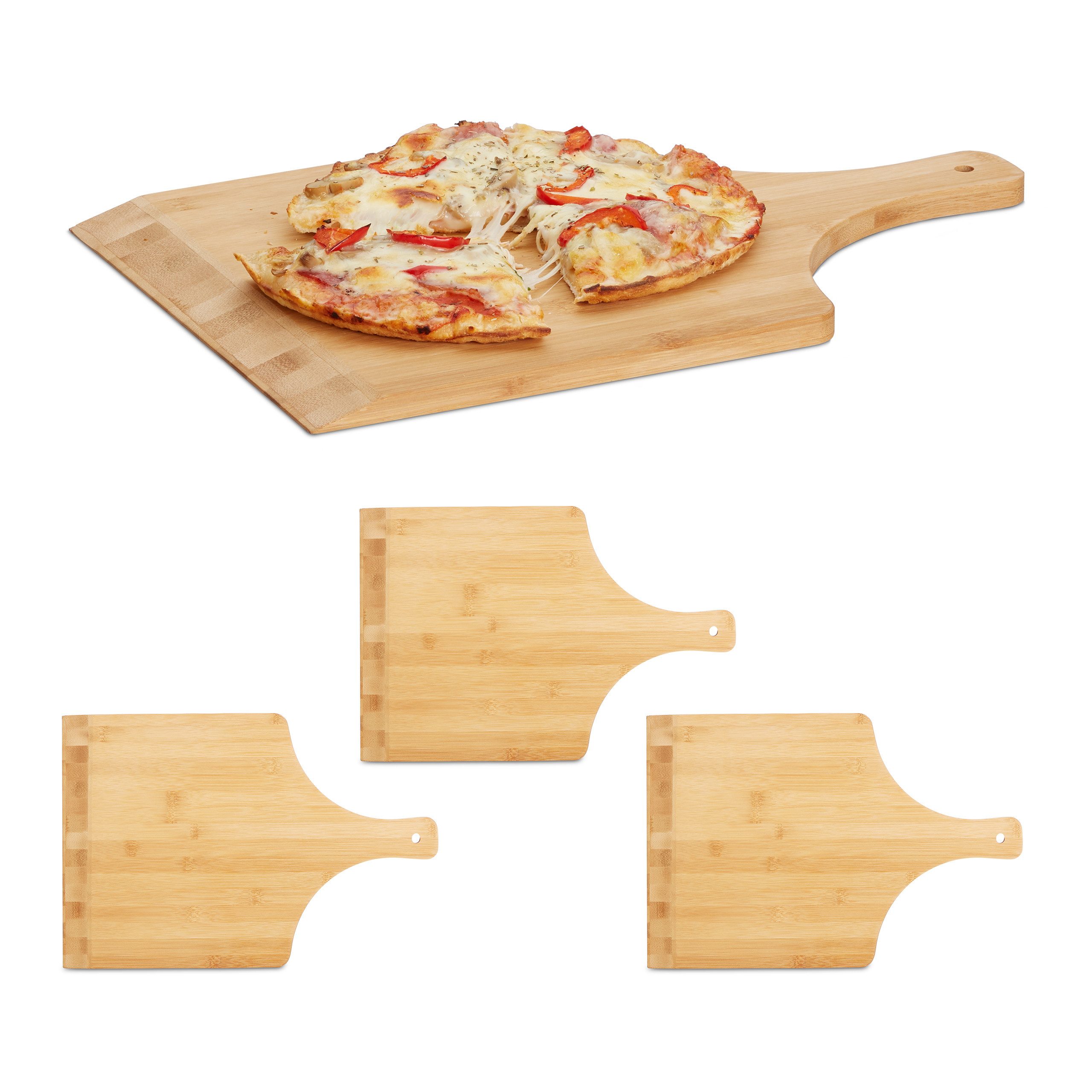 Pizzaschieber 4 x Pizzaschaufel Bambus