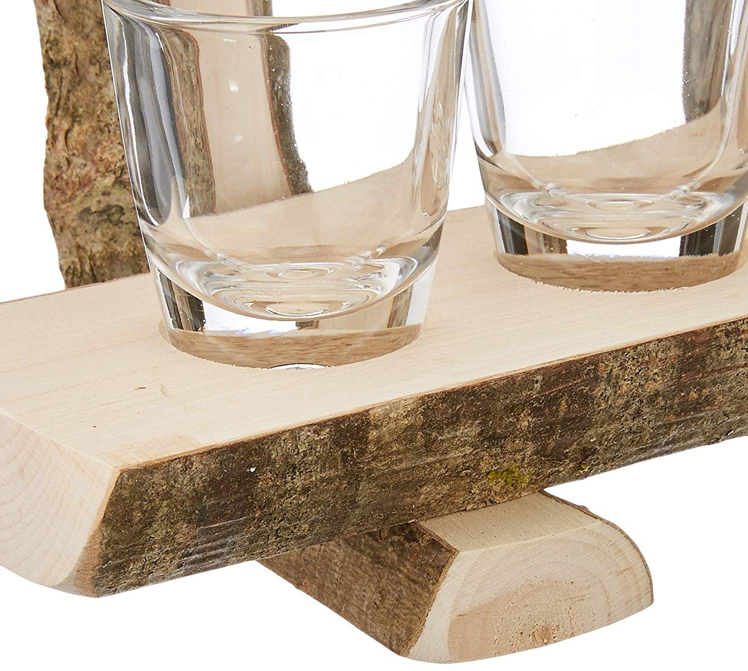 Deggelbam Geschenkbox Schnapsbank Holzbank mit 4 Stamperl – Bild 4 von 5