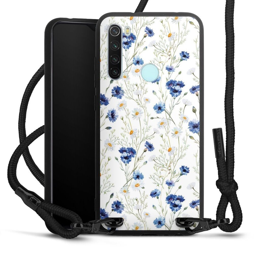 DeinDesign Handyhülle Muster Blume Blumen Flower Pattern 6, Xiaomi Redmi Note 8 Premium Handykette Hülle mit Band Cover mit Kette