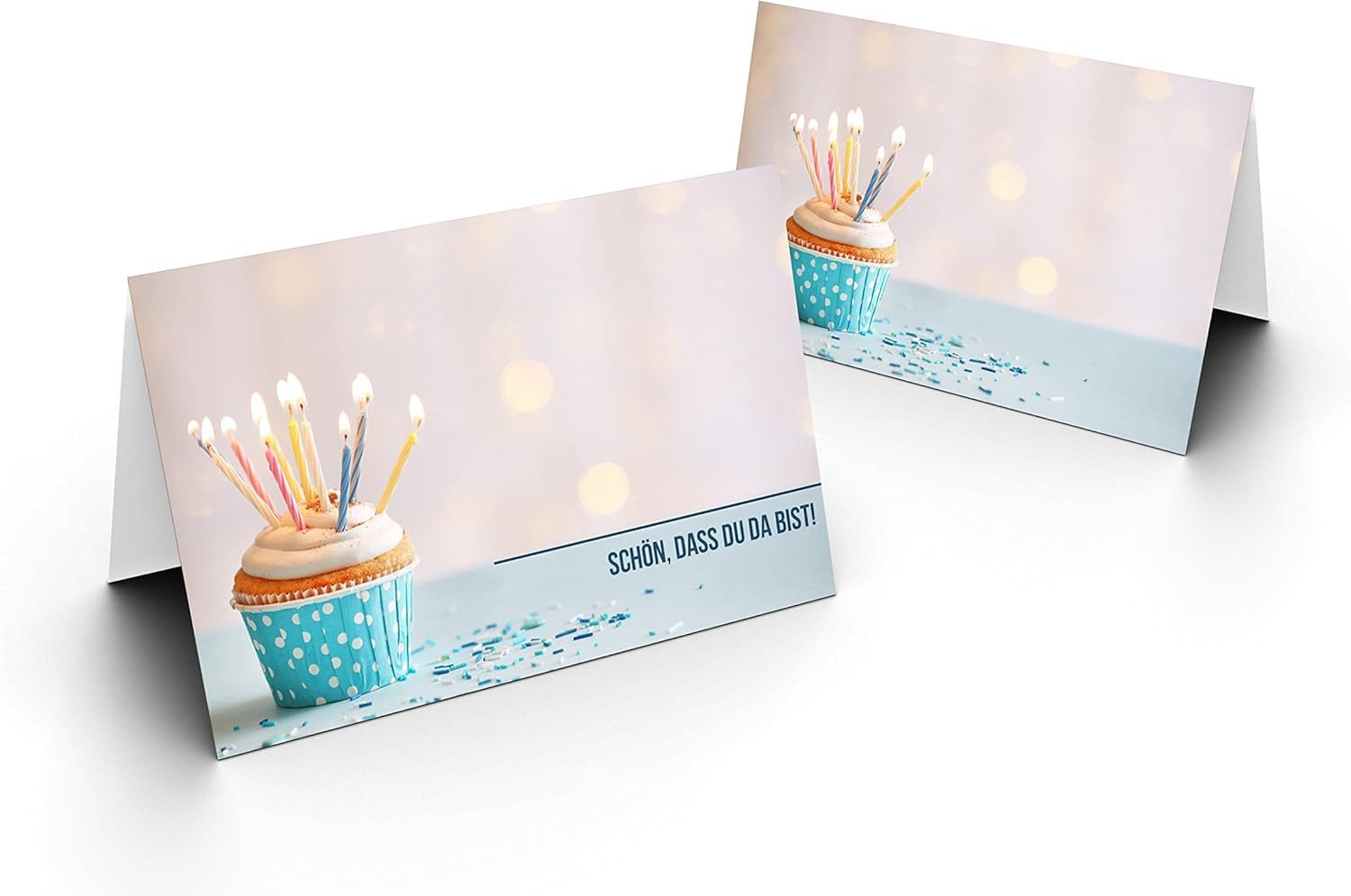 Briefumschläge24Plus Papierdekoration Papierdekoration Platzkarte Muffins 50 Stück, Papier UV-Lack glänzend
