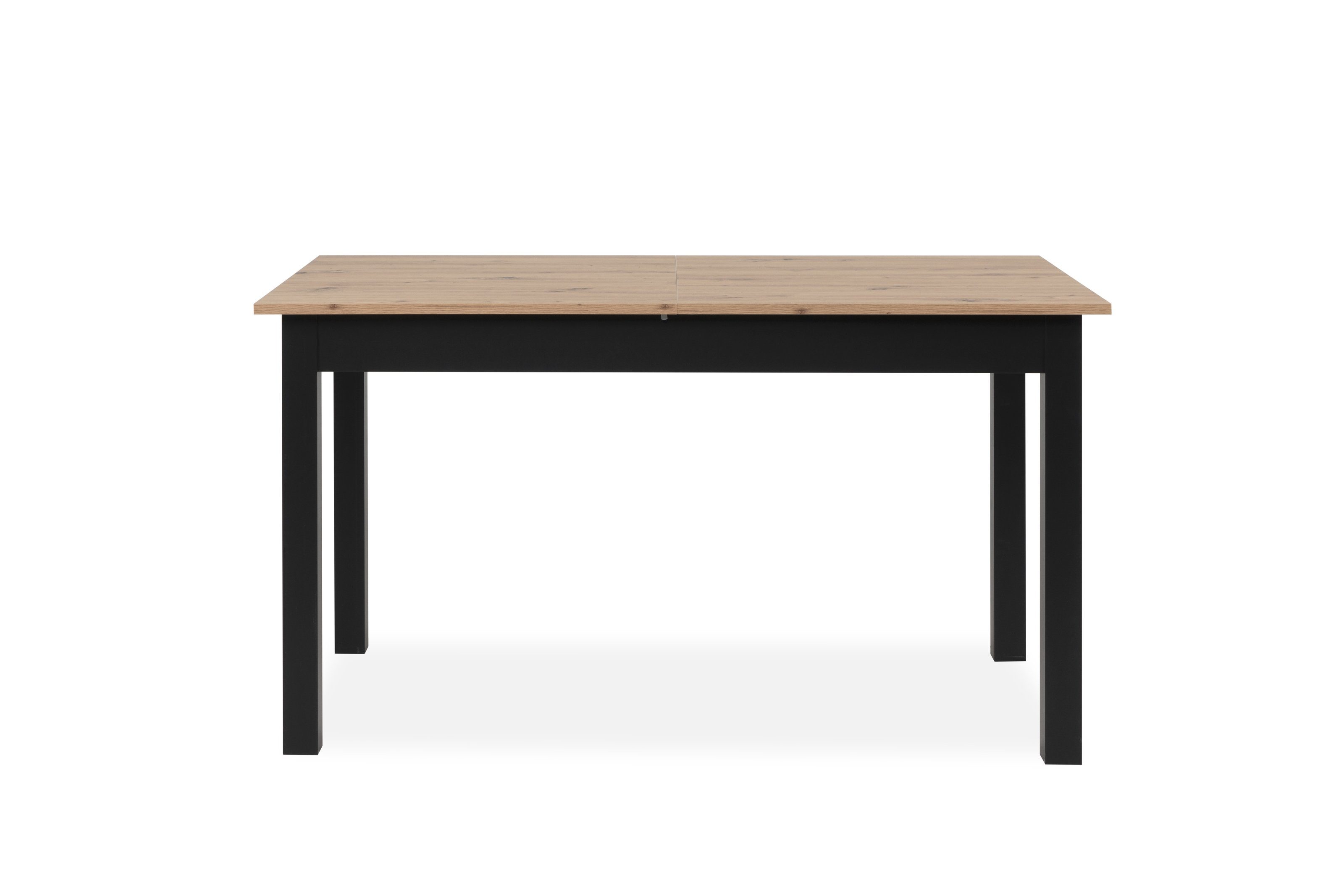 Finori Esstisch in Artisan Eiche / Schwarz. Abmessungen (BxHxT) 140x76,5x80 cm