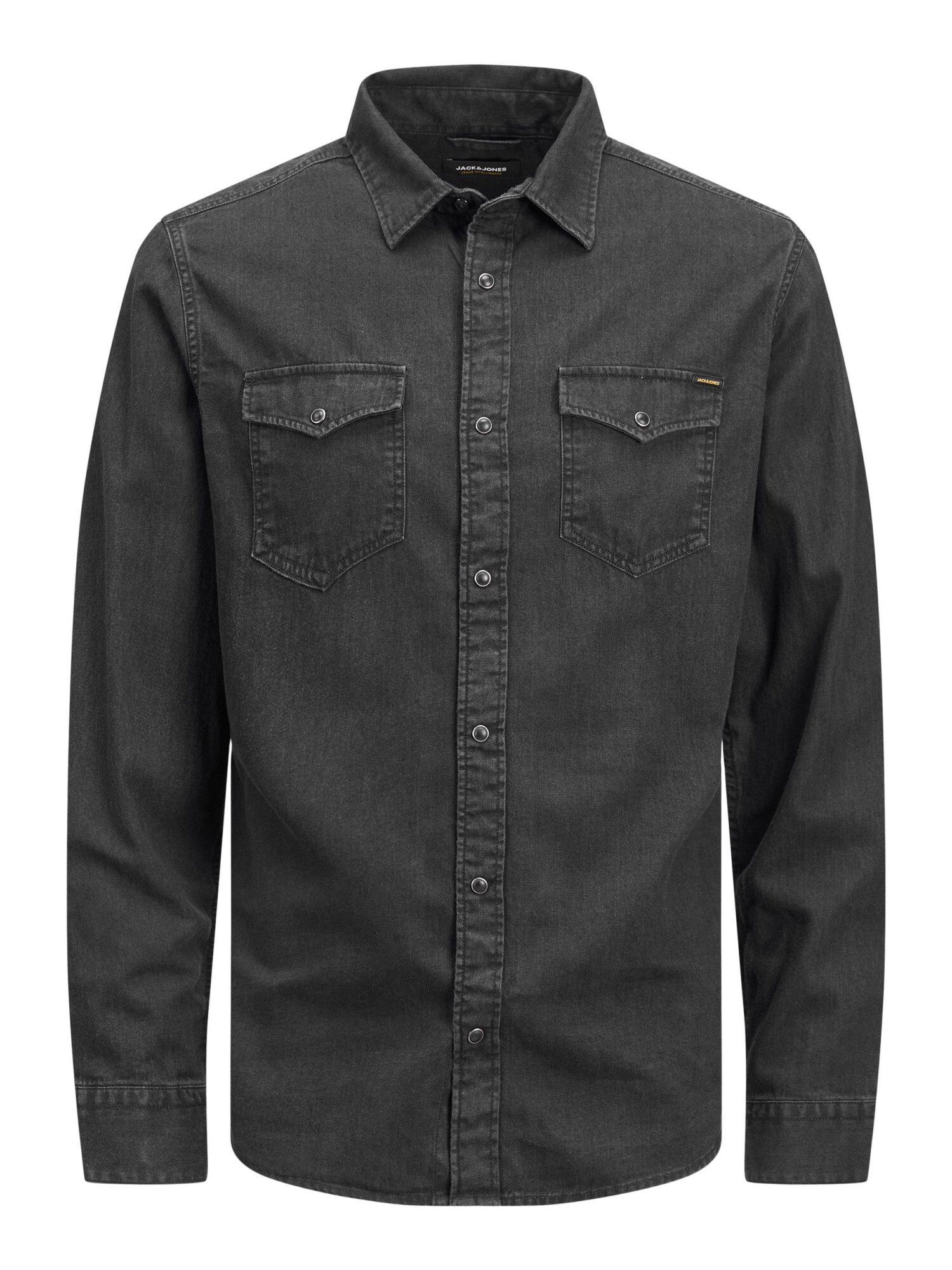 Longsleeve Denim Jack Shirt JJ Langarmhemd Jones Hemd (1-tlg) Jeanshemd Hemd SHERIDAN Black &