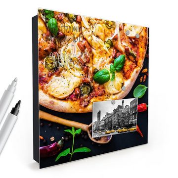 Primedeco Schlüsselkasten Magnetpinnwand mit Glasfront Pizza und Chili (1 St)