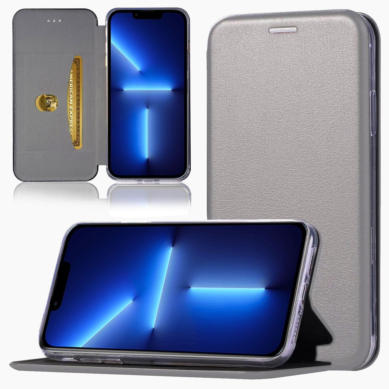 Numerva Handyhülle Handy Tasche Book Case für Apple iPhone 13 Pro, Klapphülle Flip Cover Hardcover Schutz Hülle Etui