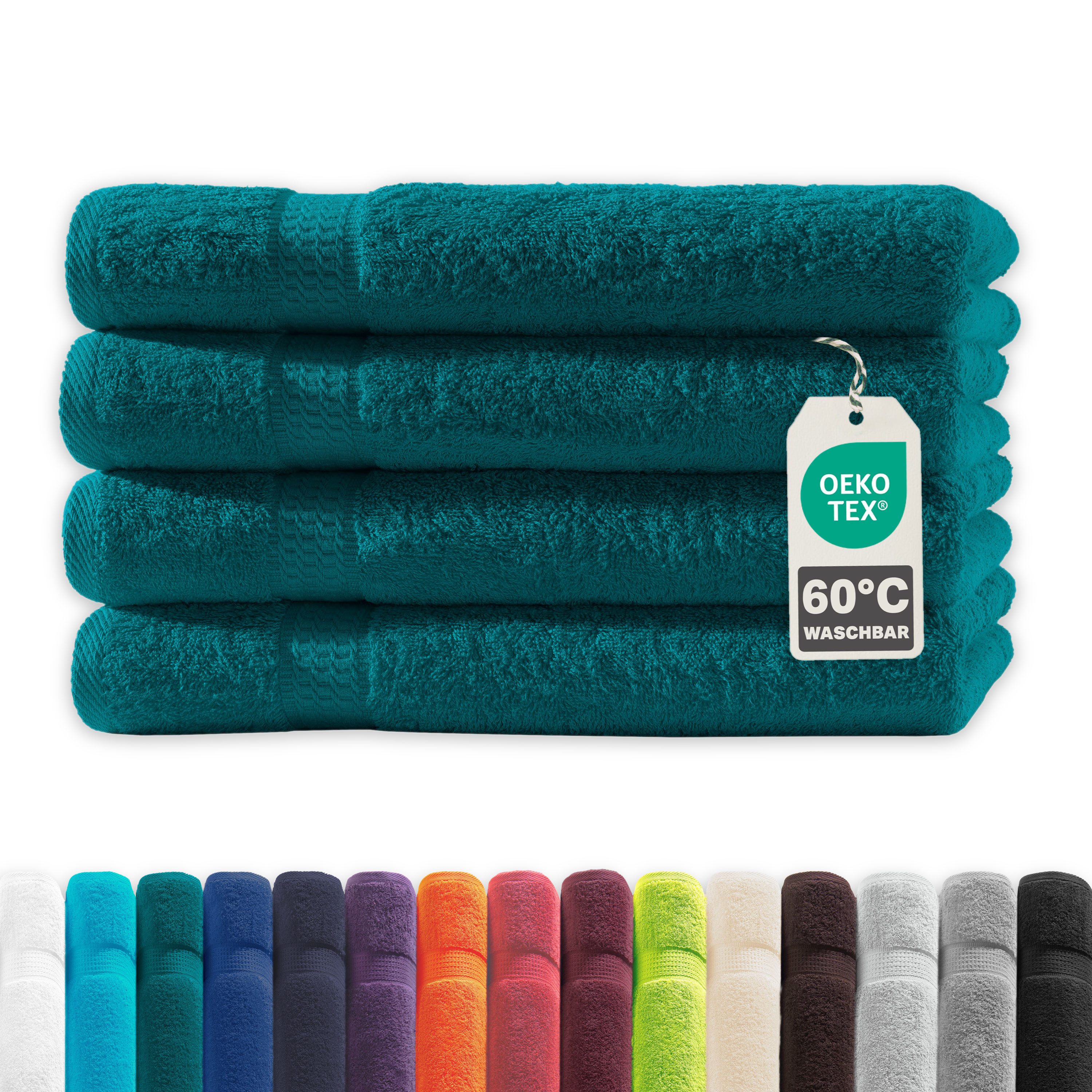 Devior Handtuch Set Frottierserie Elegance in vielen Farben, hochwertig mit 500 g/m², Handtücher - 100% Baumwolle (4-St), 50x100 cm, saugstark, schnelltrocknend, pflegeleicht & geruchsneutral