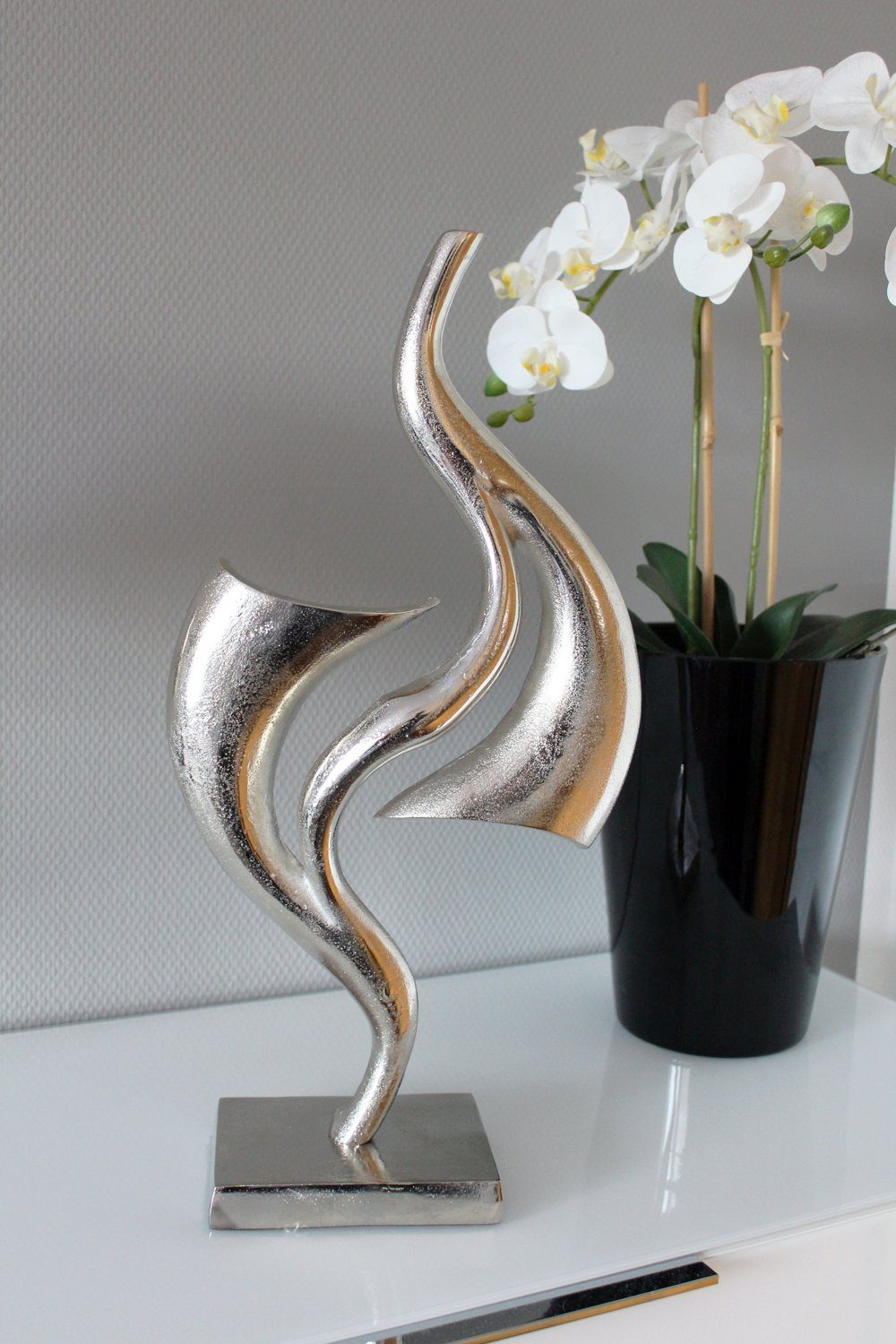 Arnusa Dekofigur Abstrakte Skulptur aus Aluminium 48 cm Dekoration