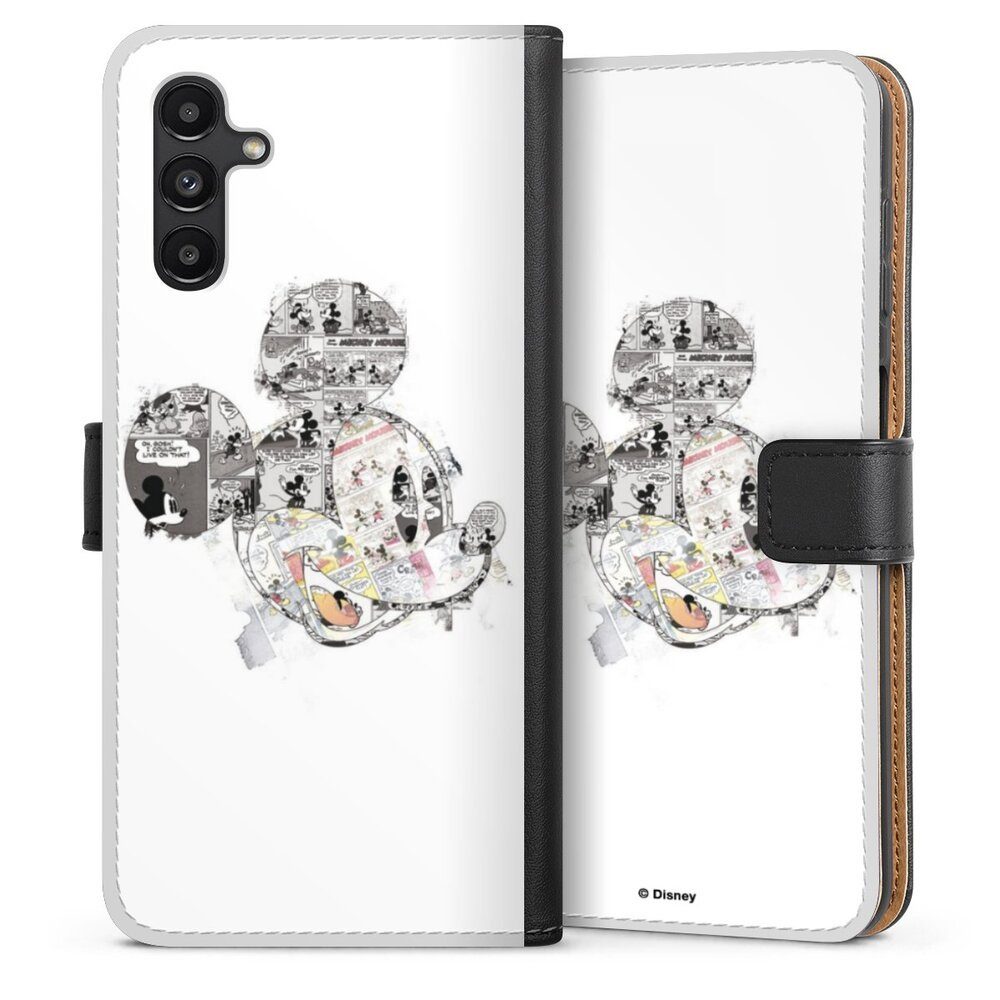 DeinDesign Handyhülle Mickey Mouse Offizielles Lizenzprodukt Disney Mickey Mouse - Collage, Samsung Galaxy A04s Hülle Handy Flip Case Wallet Cover