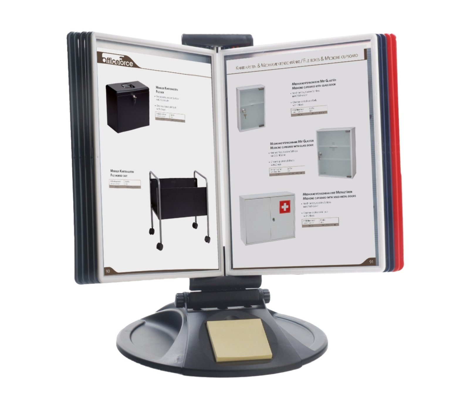 ProfiOffice Klemmtafel Sichttafelsystem OfficeForce Präsentationständer mit Klapprahmen, Ablage für Notizblock und Schreibgerät