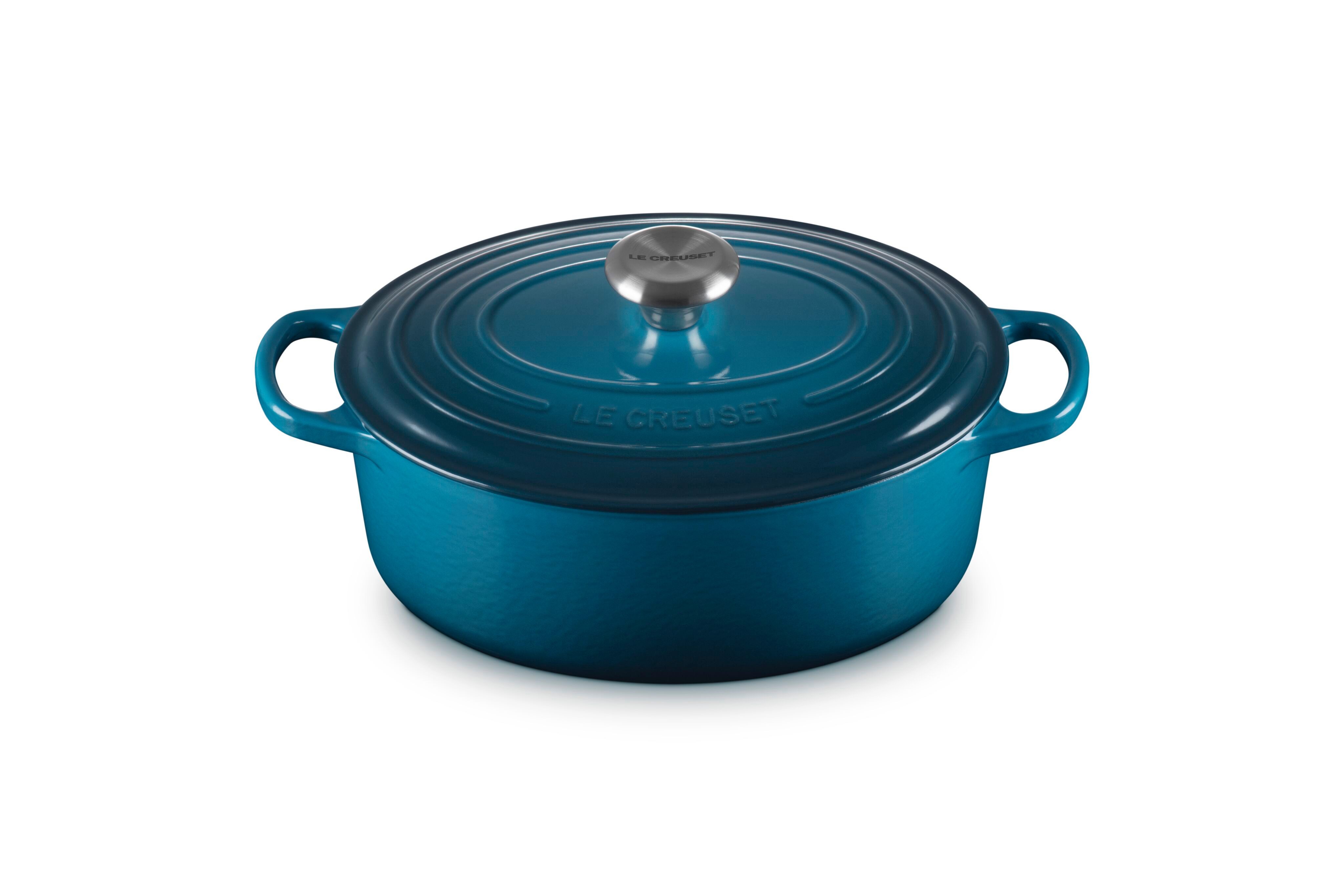 LE CREUSET Bräter Gusseisen-Bräter mit Deckel, Oval, Gusseisen, Ø 27 cm, Deep Teal, 21178276422430
