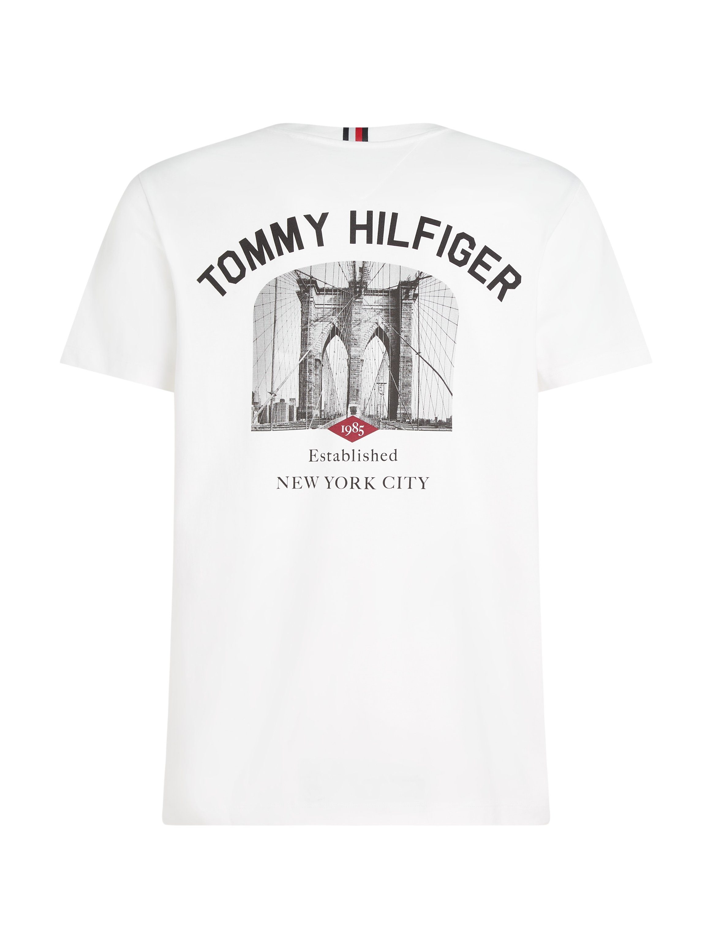 mit T-Shirt Tommy PHOTOPRINT Hilfiger White TEE Rundhalsausschnitt BRIDGE