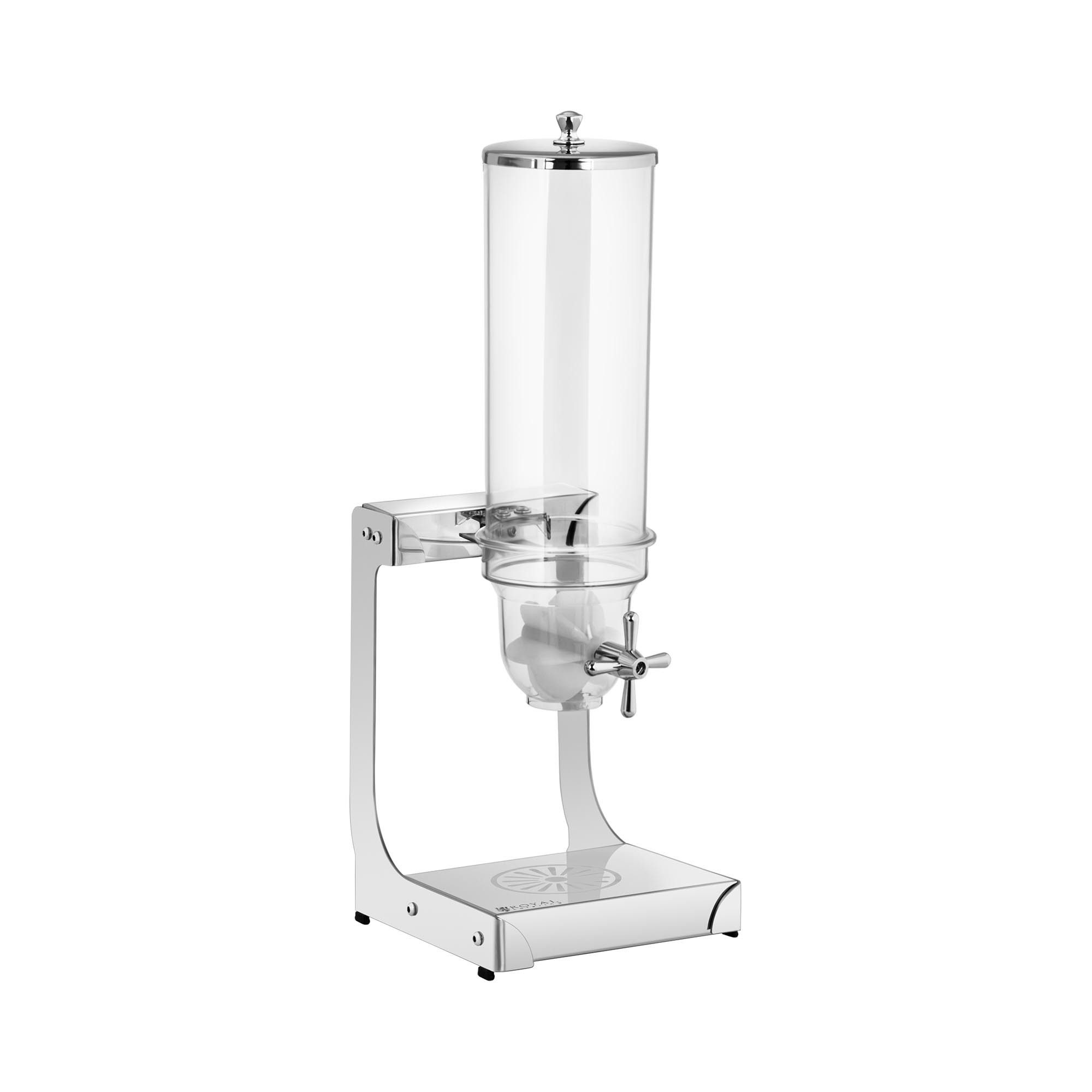Royal Catering Дозатори для мюслів Cerealienspender Portionierer für Müsli Cornflakesspender 3,5 L, Edelstahl, Kunststoff, verschiedene Größen