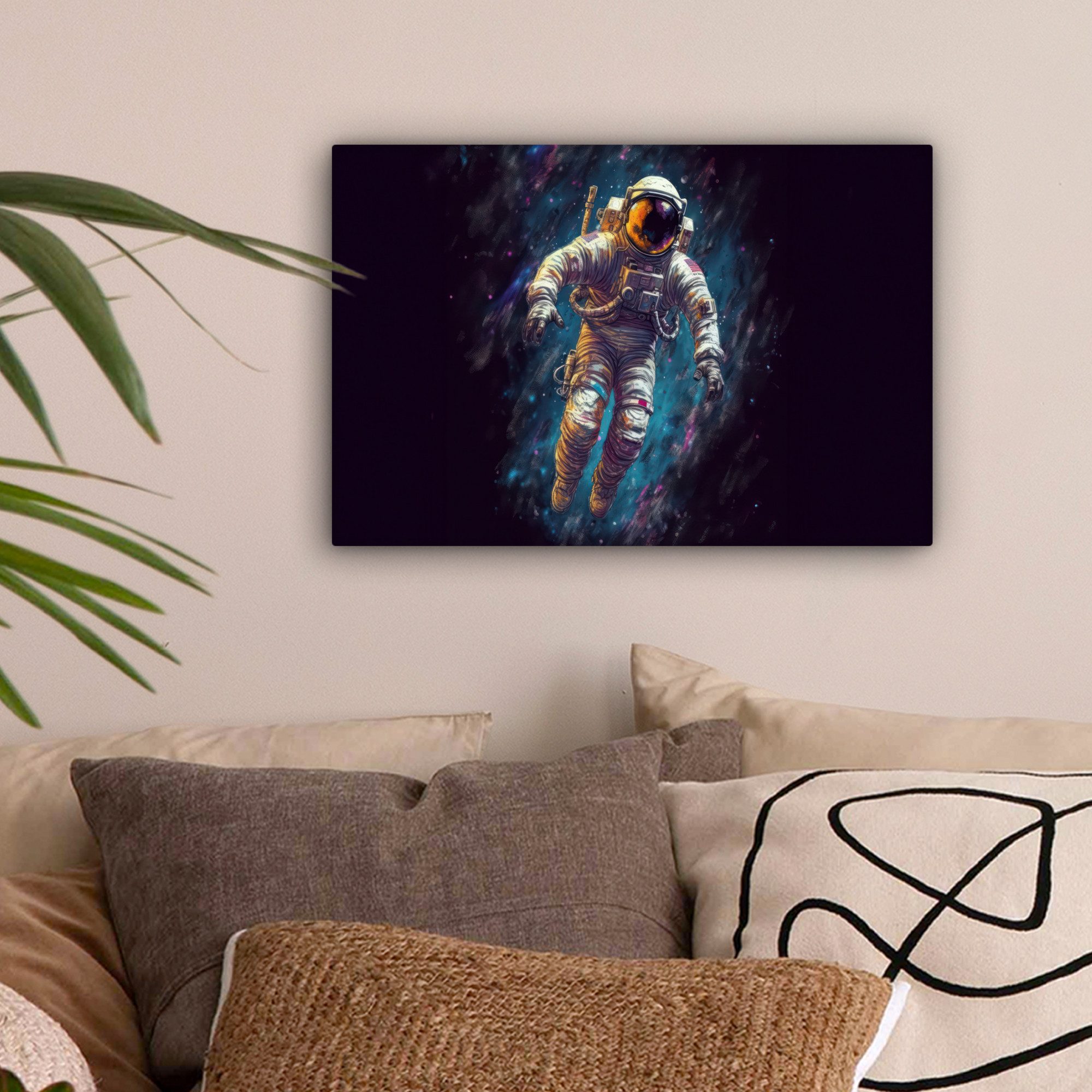 OneMillionCanvasses® Leinwandbild Weltraum - Neon - günstig online kaufen