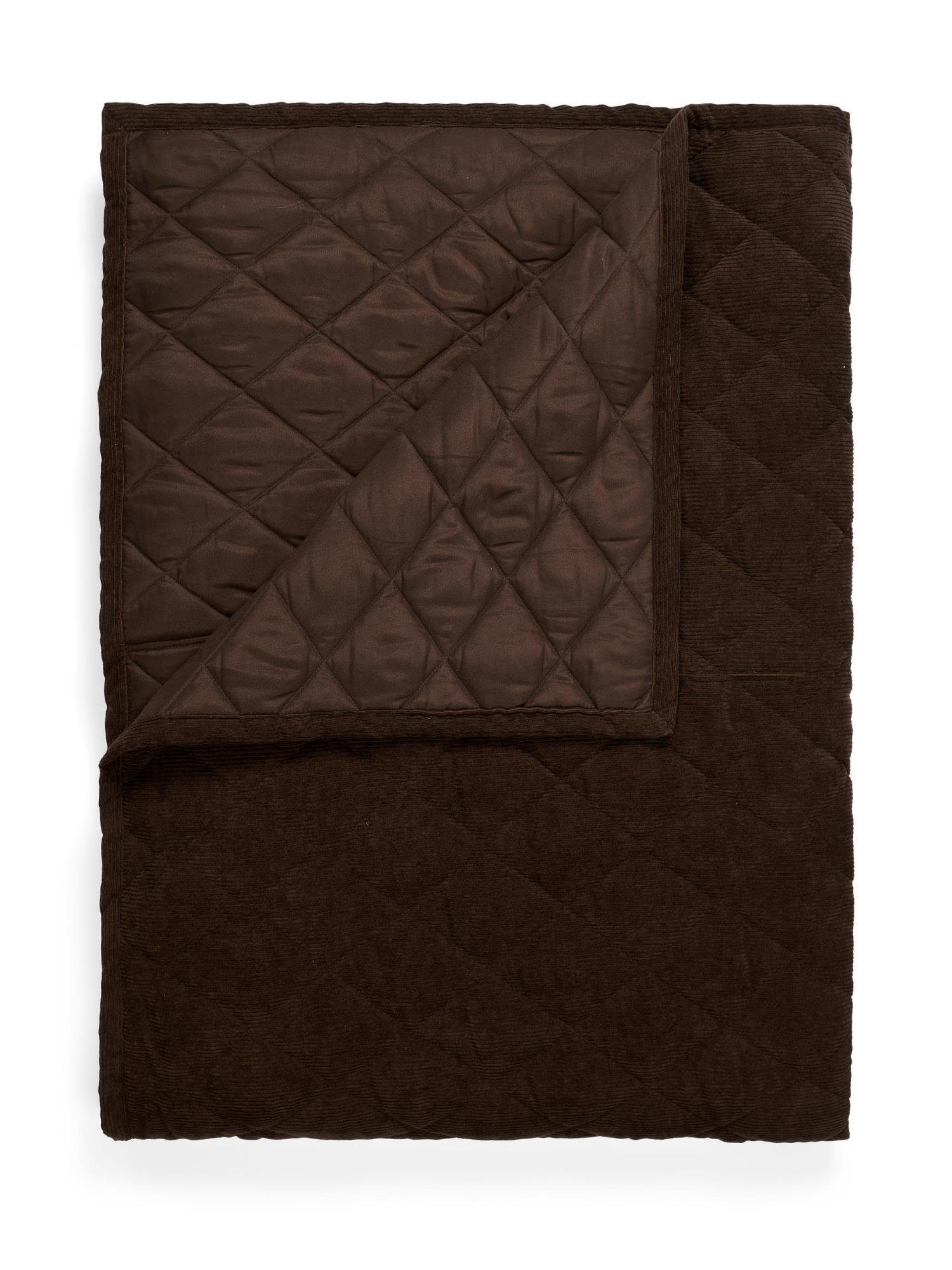 Tagesdecke Billie, Essenza, aus Cord Darkest brown