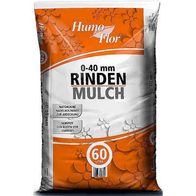 HumoFlor Rindenmulch 60l Gartenmulch 0-40 mm Qualitätsrindenmulch, 60 l
