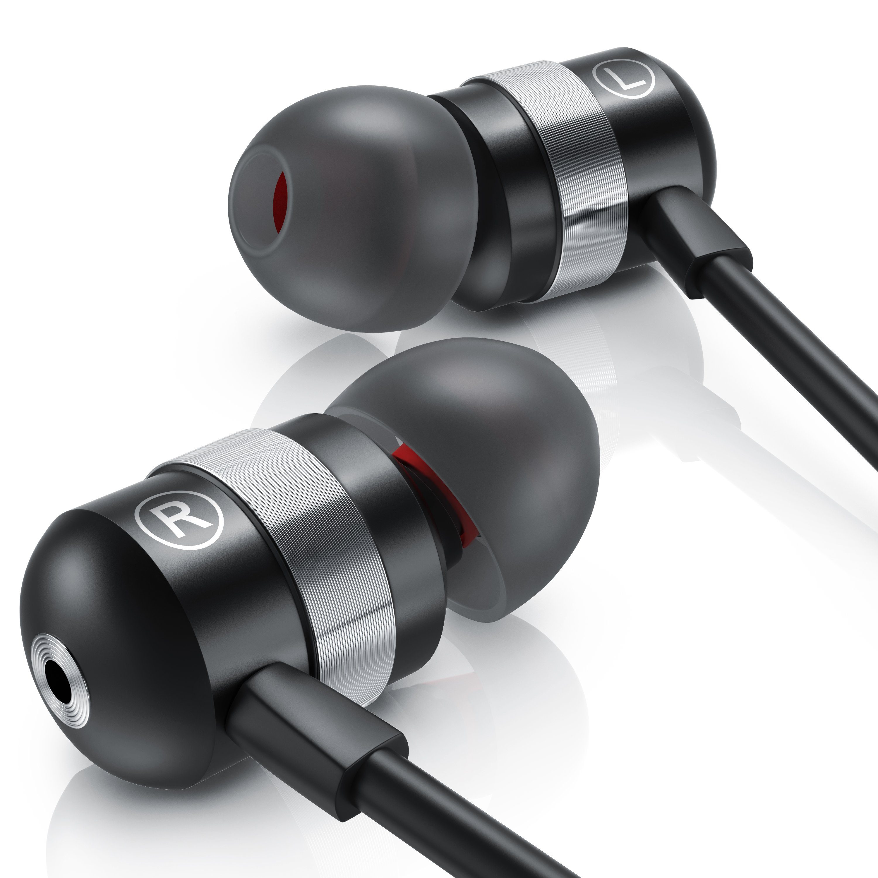 mit 10mm Knickschutz) In-Ear-Kopfhörer (Curved Ohrhörer mit robustes CSL Aramid-Kabel Treiber