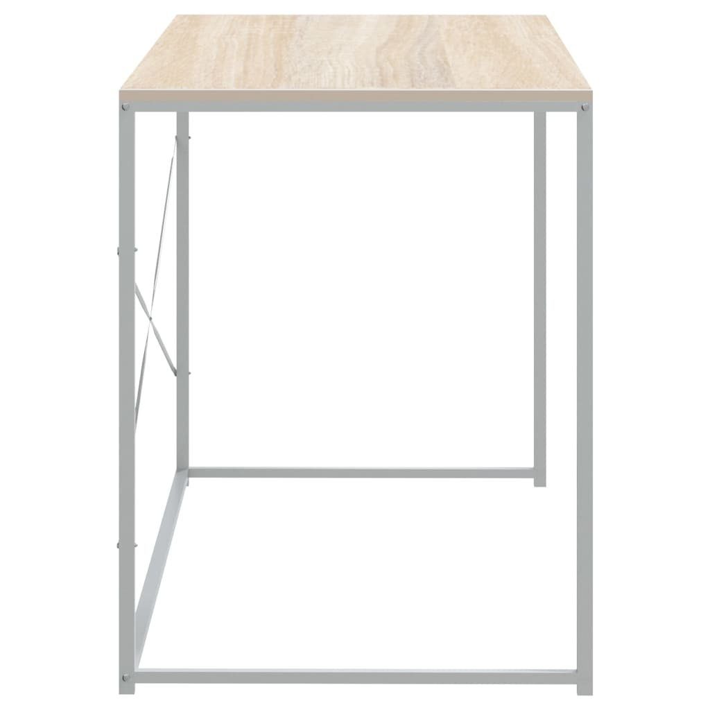 3008379 Schreibtisch aus in möbelando 60x110x70 und cm), Metall Weiß (LxBxH: Eichenbraun