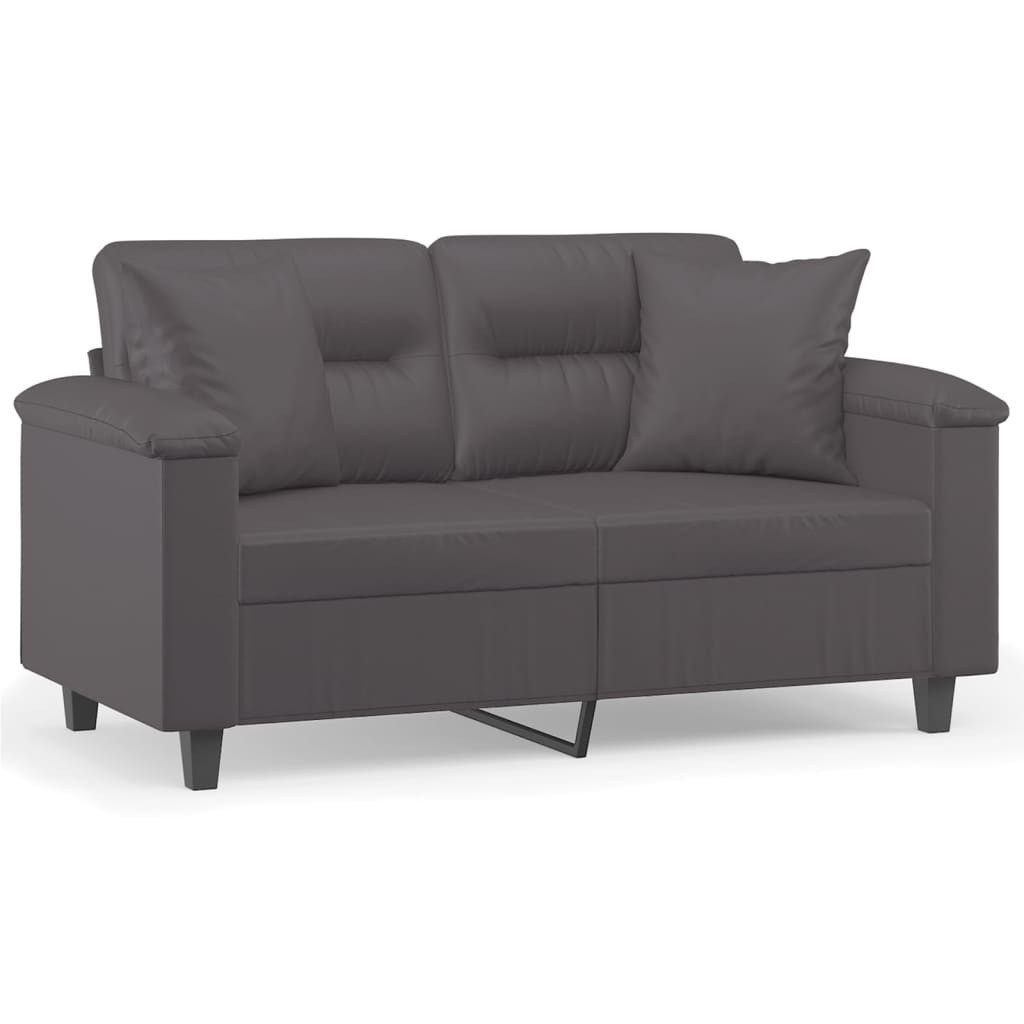 vidaXL Sofa 2-Sitzer-Sofa mit Zierkissen Grau günstig online kaufen