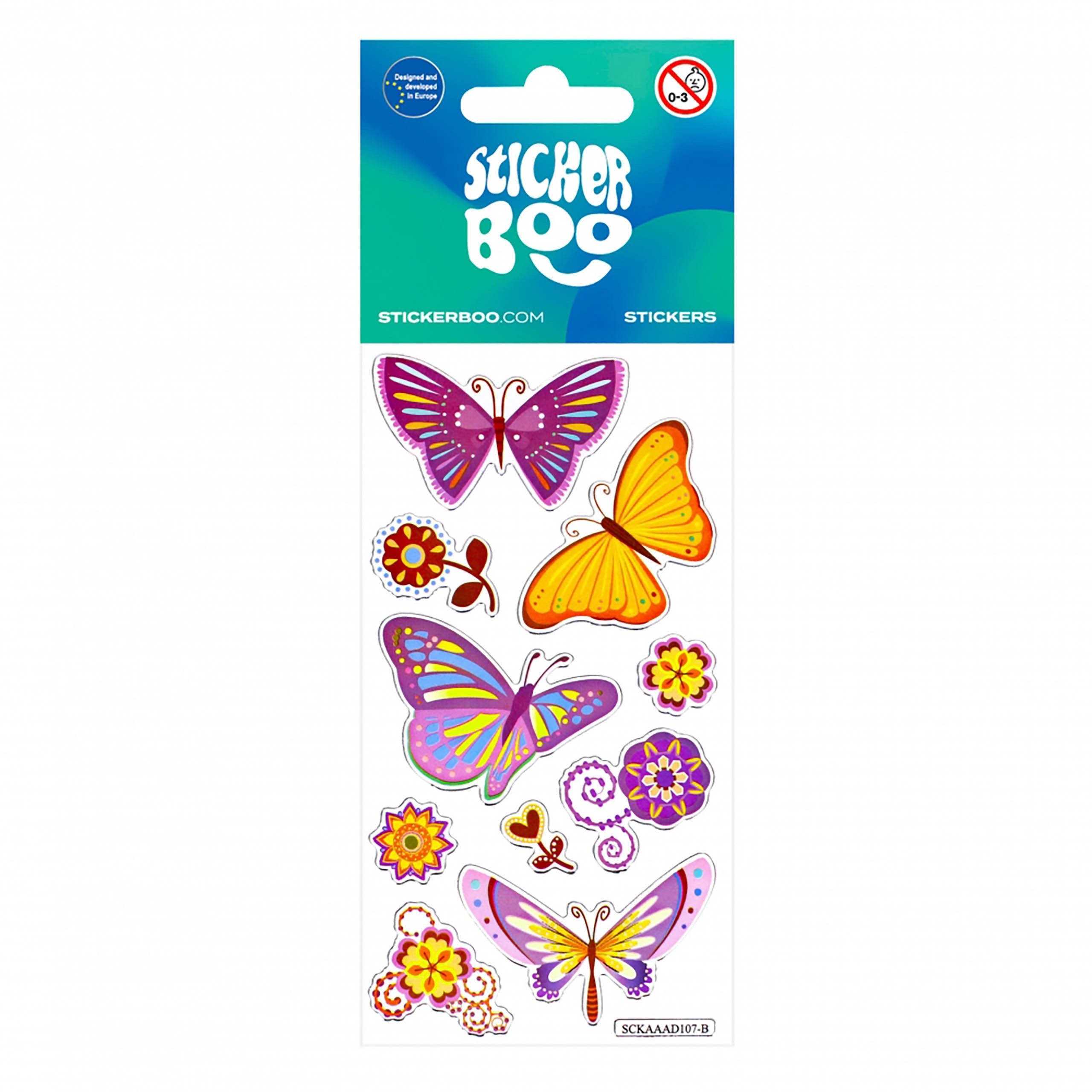 Sarcia.eu Sticker Set von bunten Stickern, Schmetterlinge, Aufkleber für Kinder