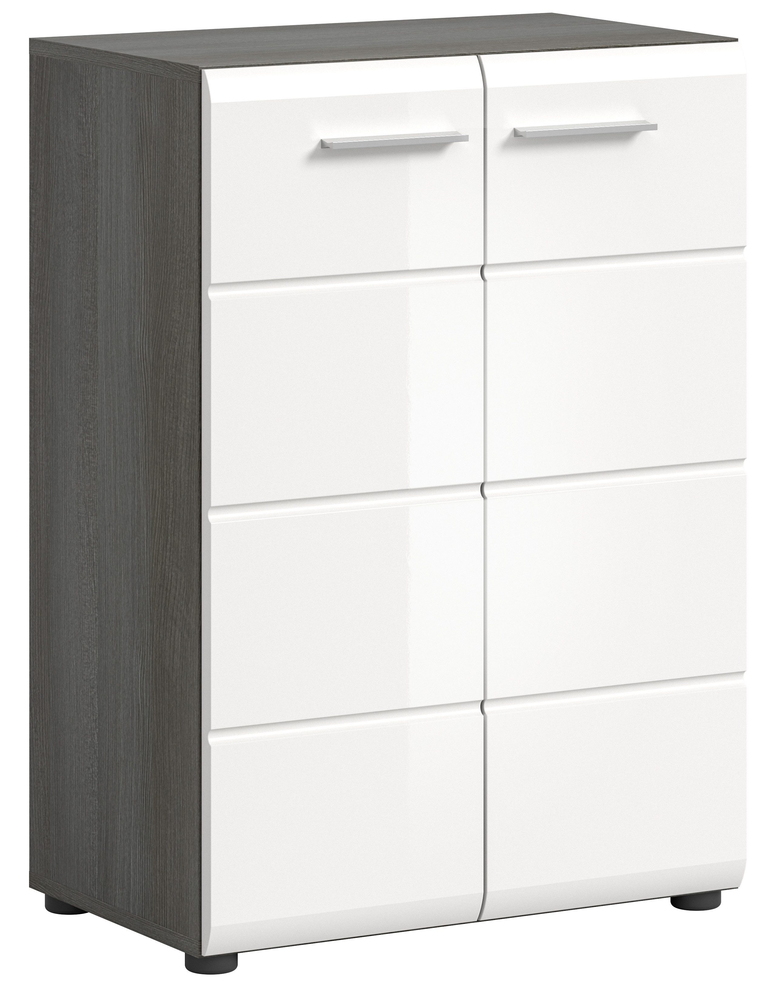 furnling Kommode Samuel (1 St), 2 Türen, 3 Fächer, Hochglanz Front, Breite 60 cm