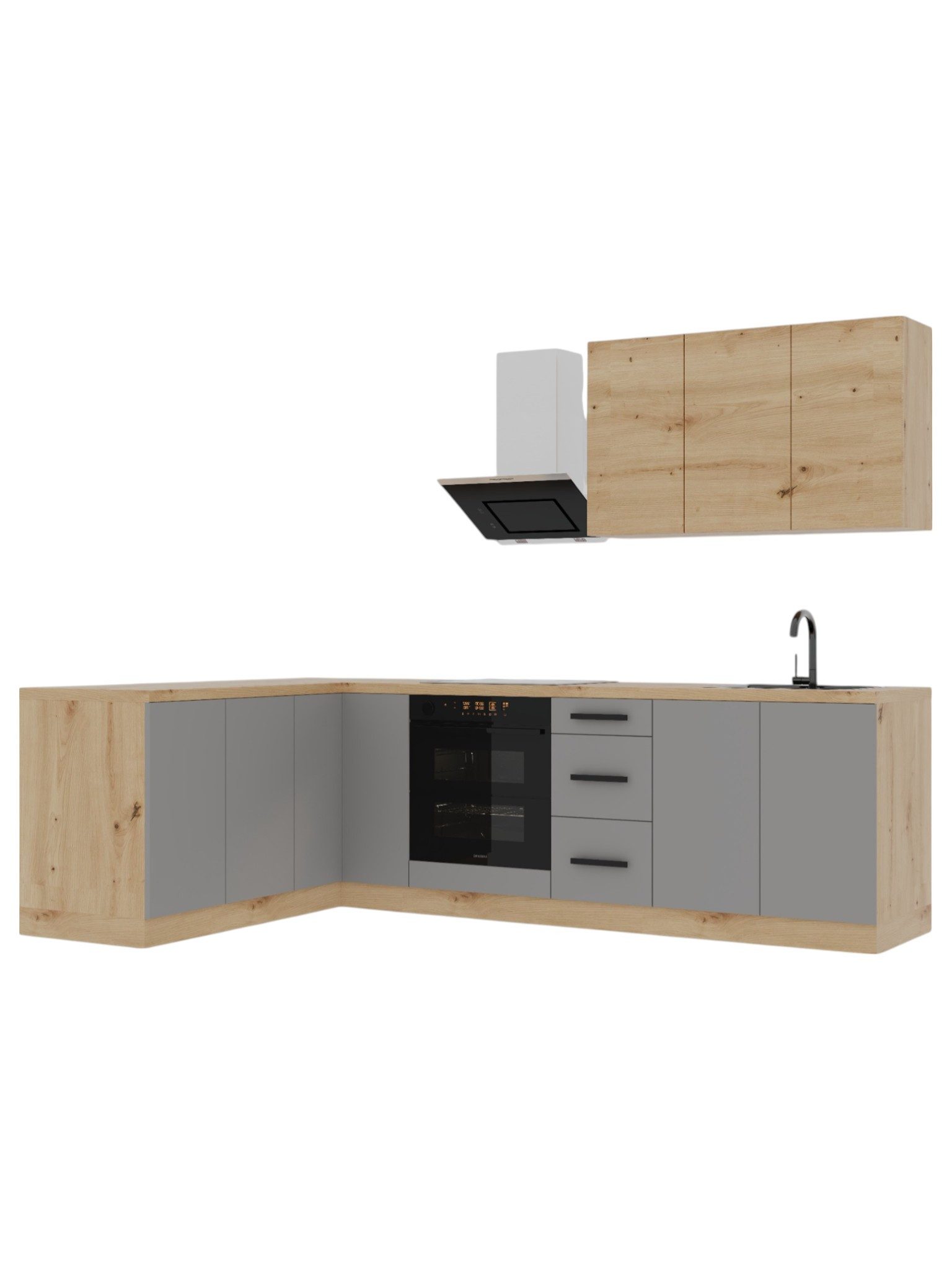 ROYAL24_MARKT Winkelküche K99-G270 - Langen - Design trifft Funktionalität, (Komplett Set), Edles Design - Top Material - Hochwertig.