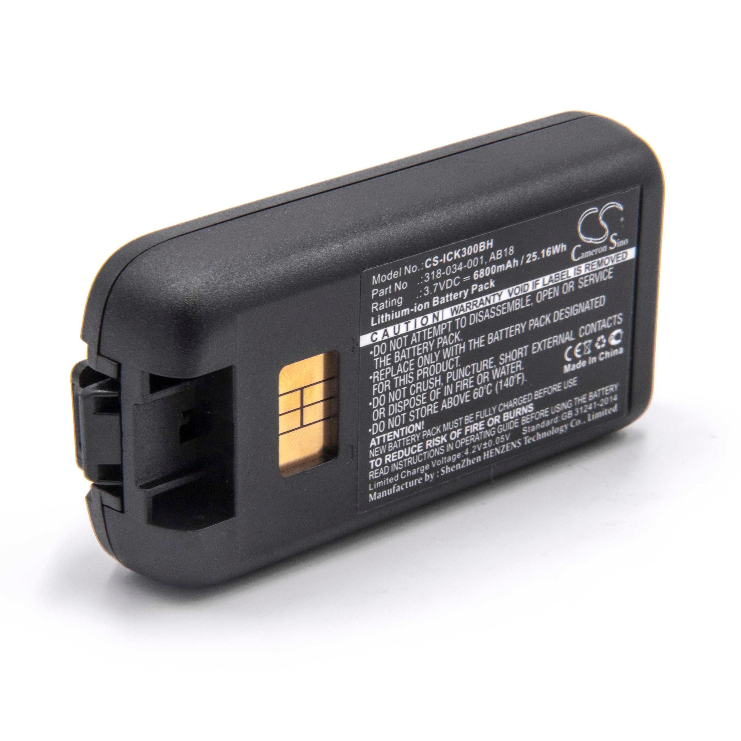 vhbw kompatibel mit Intermec EDA61K Akku Li-Ion 6800 mAh (3,7 V)