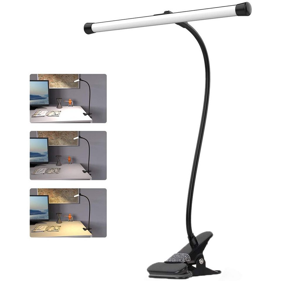 LED Klemmleuchte Schreibtischlampe Leselampe flexibel USB Tisch-Lampe Dimmbar